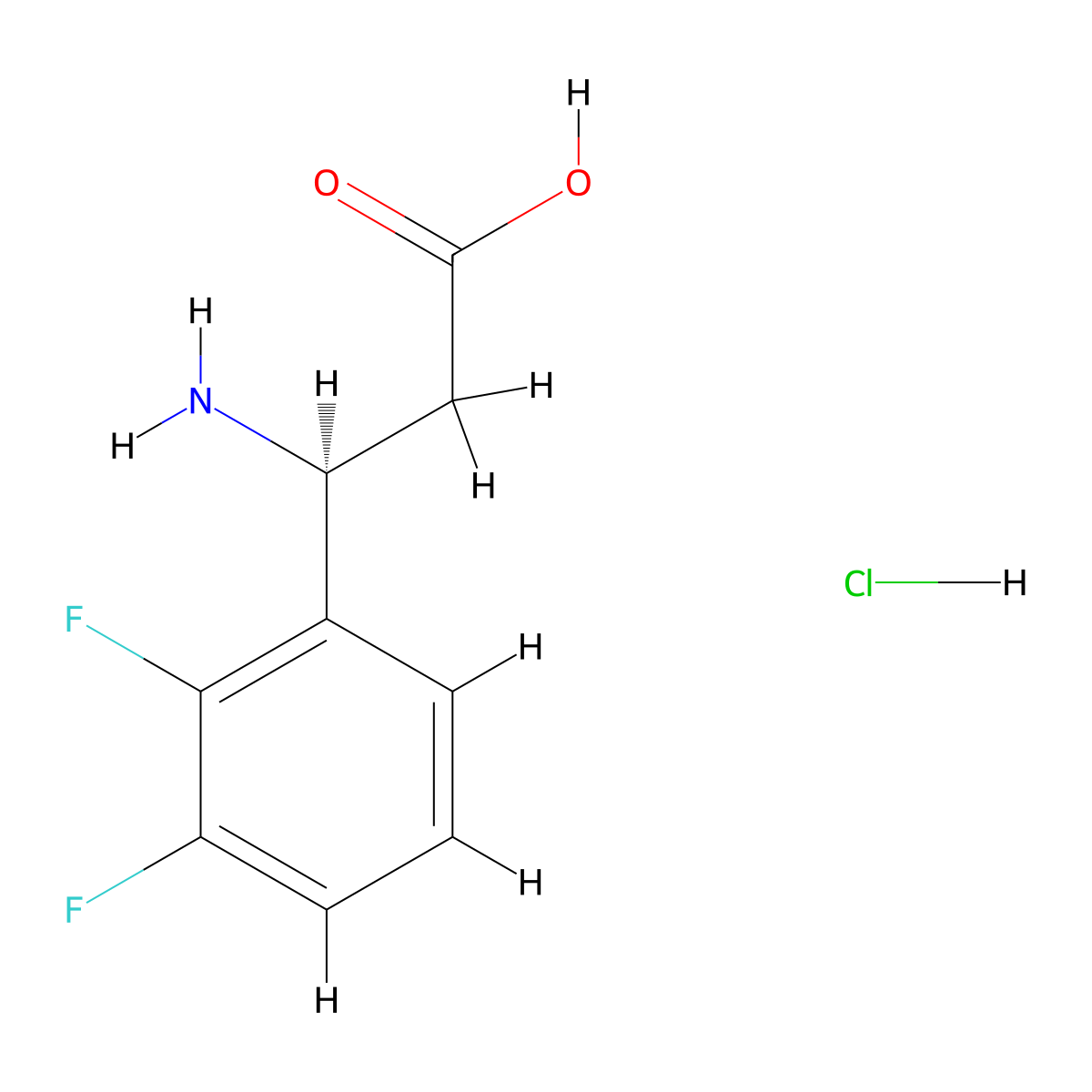 (S)-3-Amino-3-(2,3-difluorophenyl)propanoic acid hydrochloride molecular structure, CAS 2829281-90-3