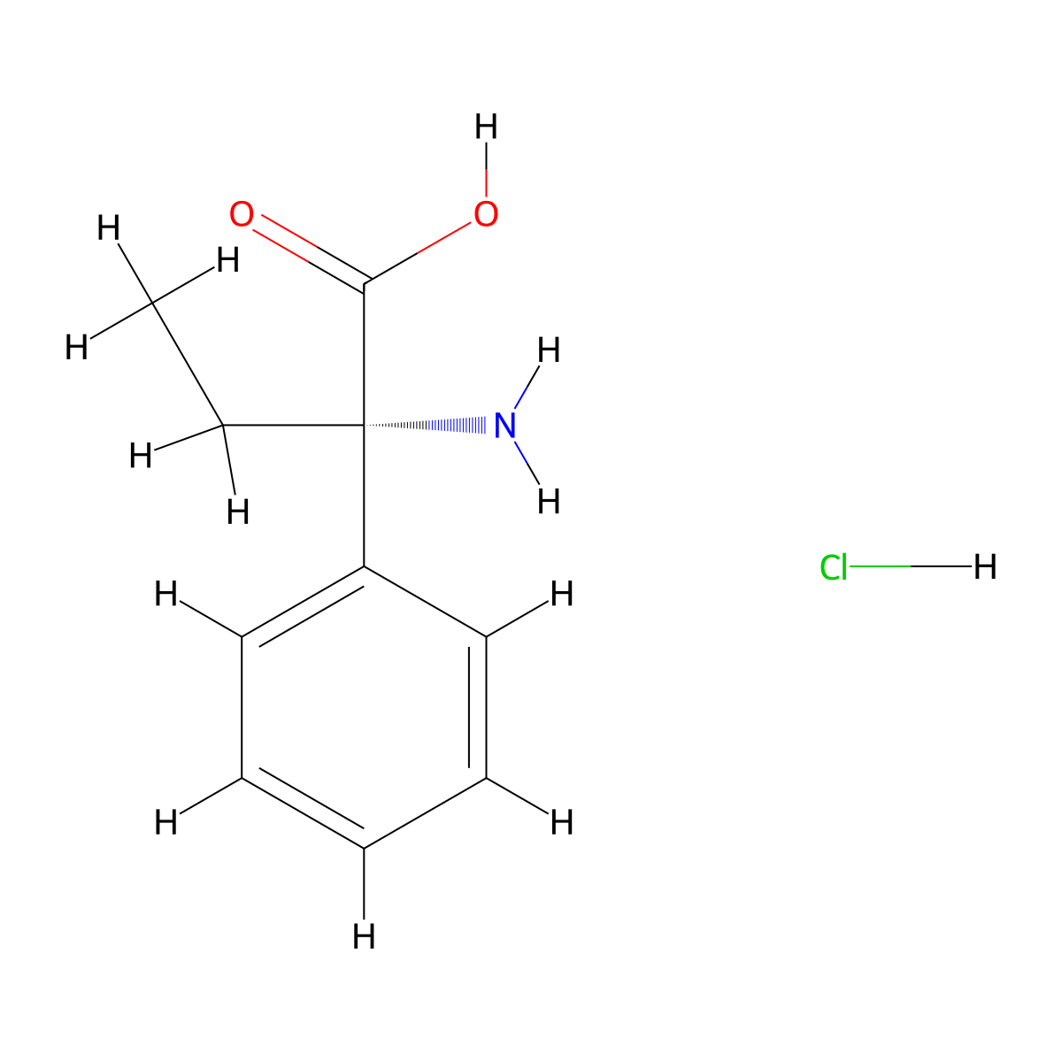 (S)-2-Amino-2-phenylbutanoic acid hydrochloride molecular structure, CAS 2829281-95-8
