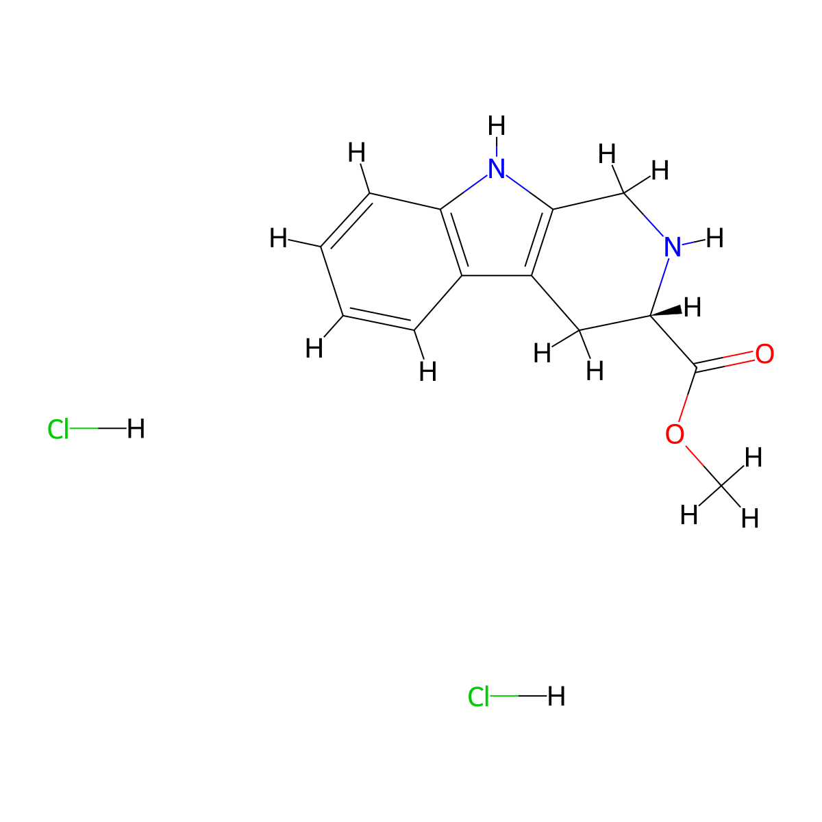 (S)-Methyl 2,3,4,9-tetrahydro-1H-pyrido[3,4-b]indole-3-carboxylate dihydrochloride molecular structure, CAS 2829282-30-4
