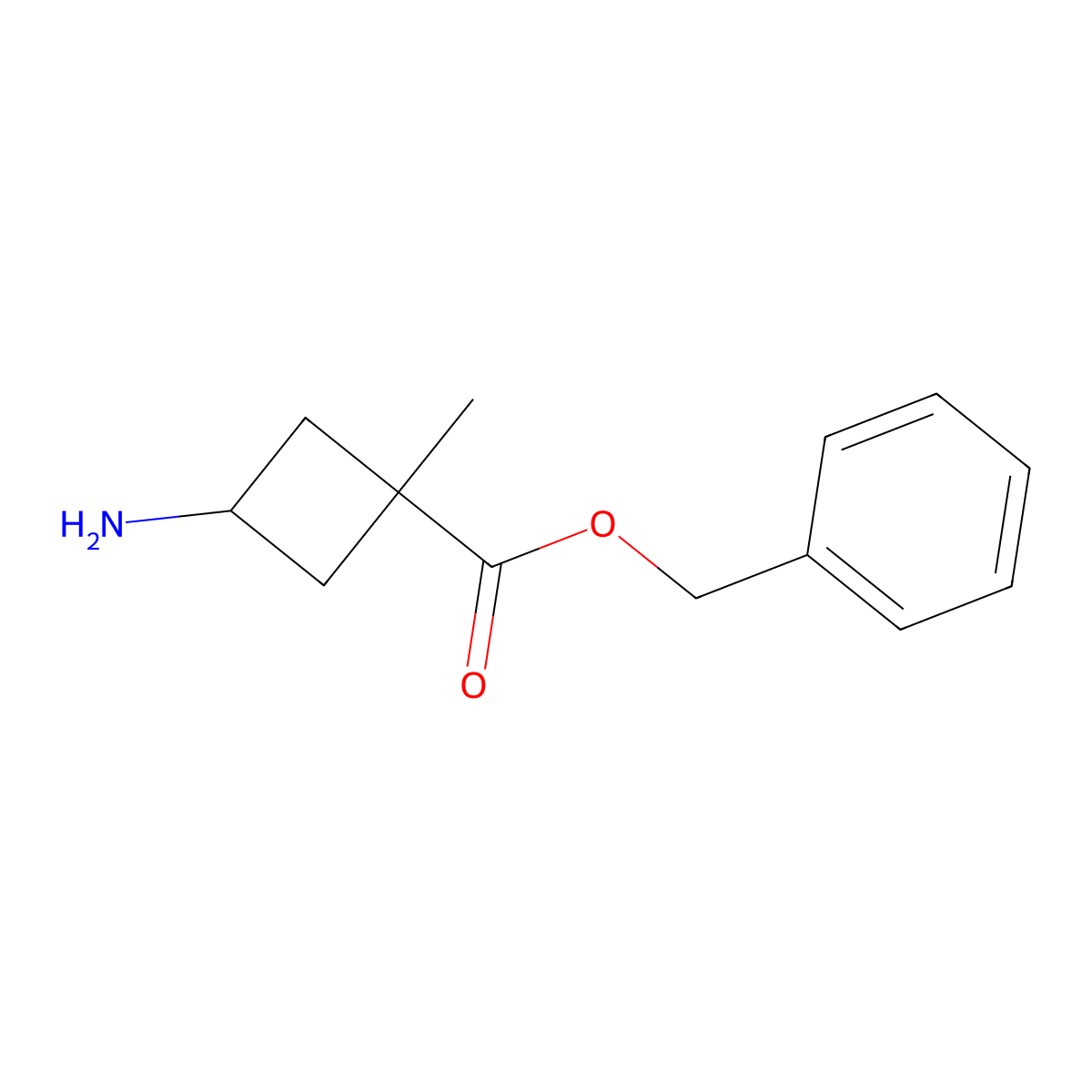 Benzyl 3-amino-1-methylcyclobutane-1-carboxylate molecular structure, CAS 2829282-56-4