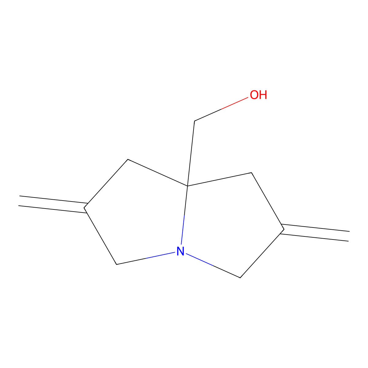 (2,6-Dimethylene-1,3,5,7-tetrahydropyrrolizin-8-YL)methanol molecular structure, CAS 2829286-74-8