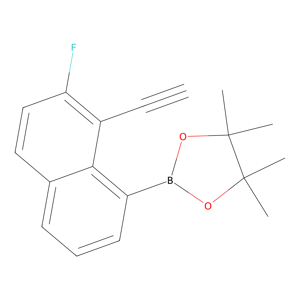 2-(8-Ethynyl-7-fluoronaphthalen-1-yl)-4,4,5,5-tetramethyl-1,3,2-dioxaborolane molecular structure, CAS 2829287-69-4