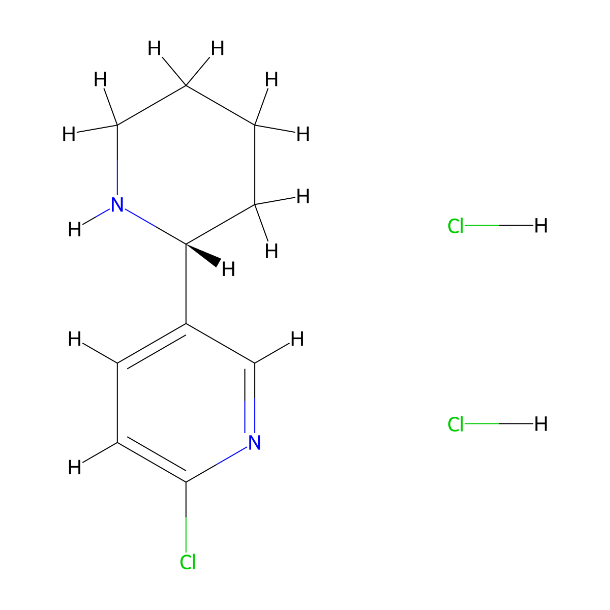 (R)-2-Chloro-5-(piperidin-2-yl)pyridine dihydrochloride molecular structure, CAS 2829289-74-7