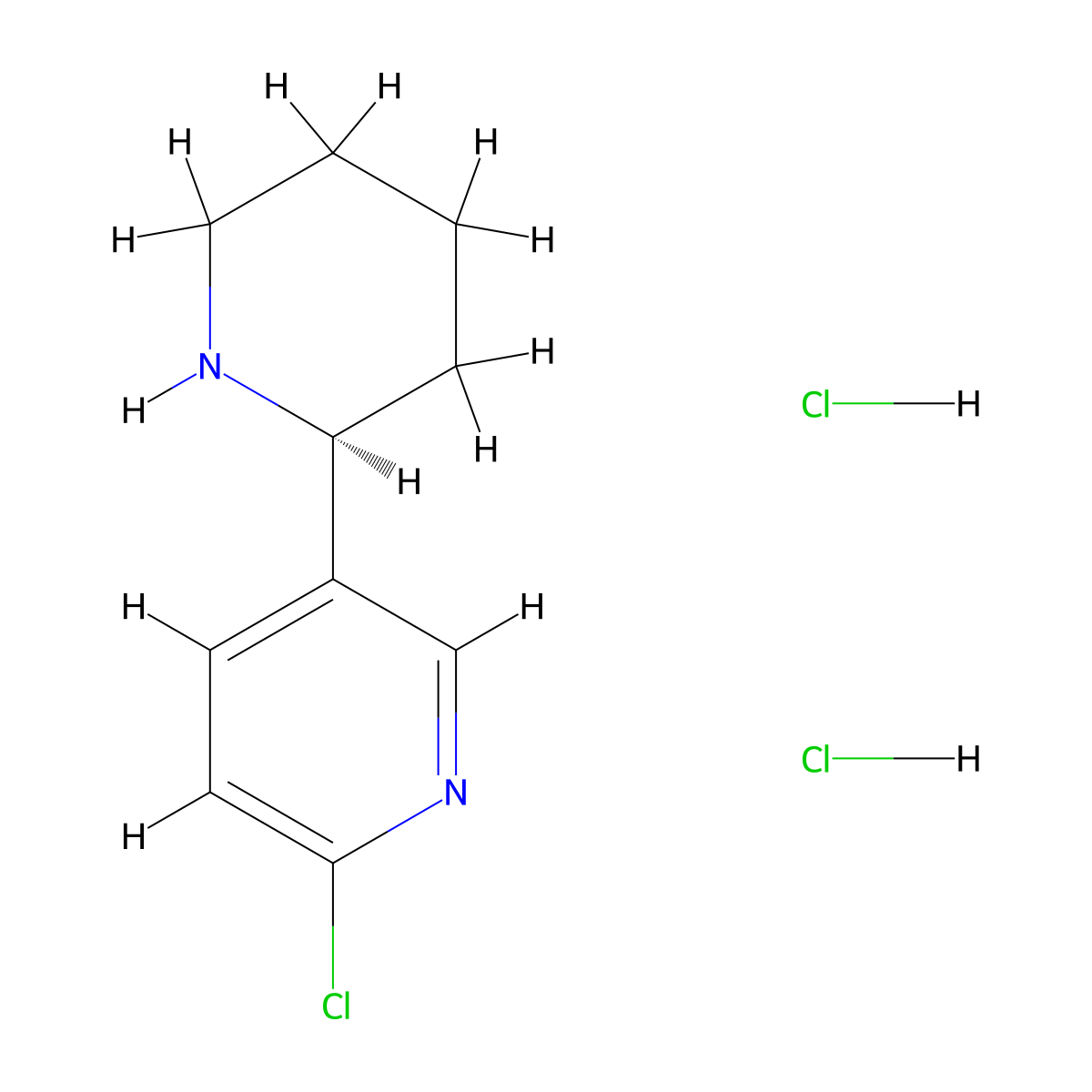 (S)-2-Chloro-5-(piperidin-2-yl)pyridine dihydrochloride molecular structure, CAS 2829289-75-8
