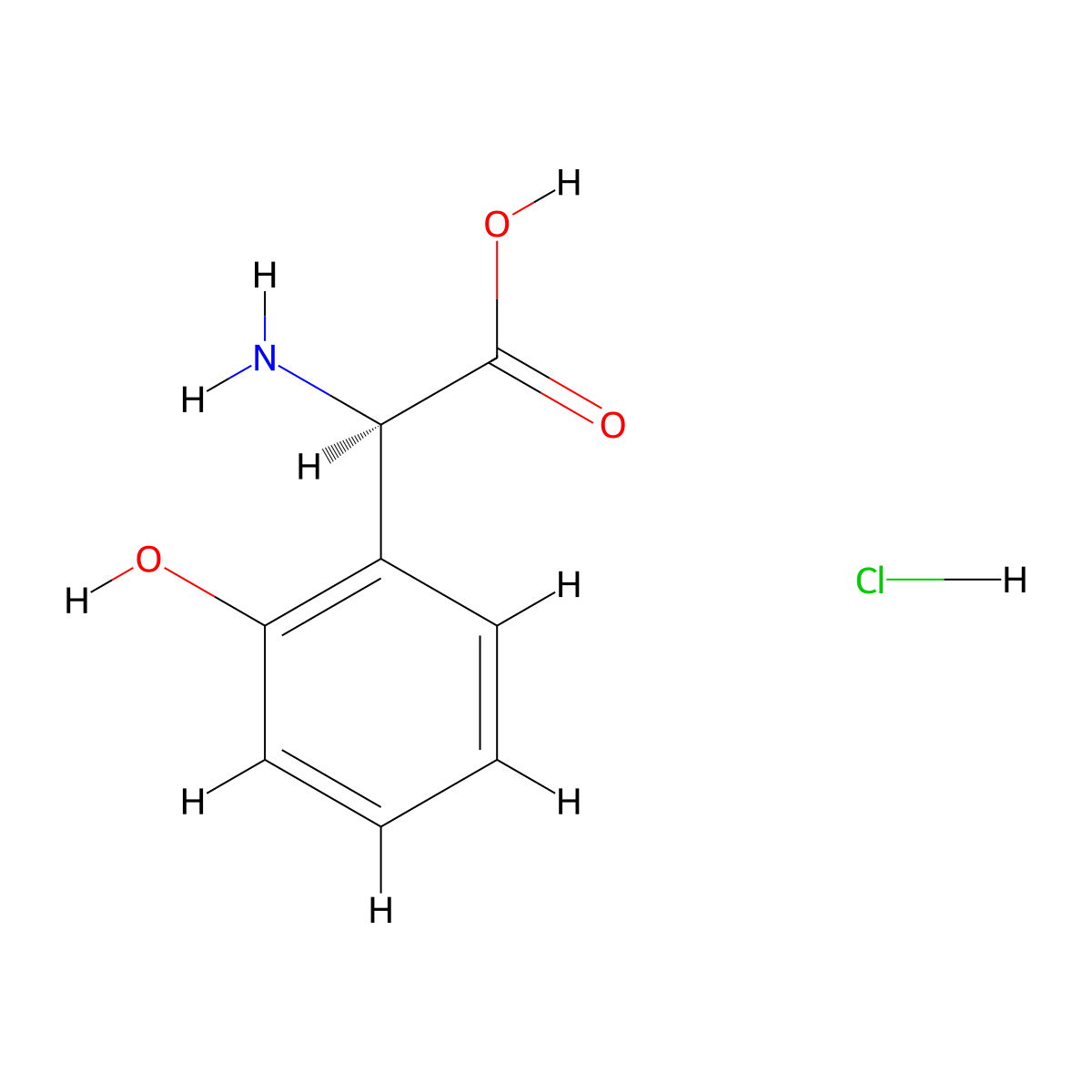 (R)-2-Amino-2-(2-hydroxyphenyl)acetic acid hydrochloride molecular structure, CAS 2829292-56-8