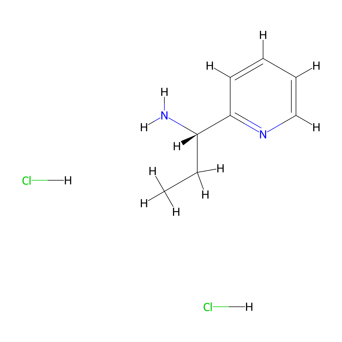 (S)-1-(pyridin-2-yl)propan-1-amine dihydrochloride molecular structure, CAS 2829292-58-0