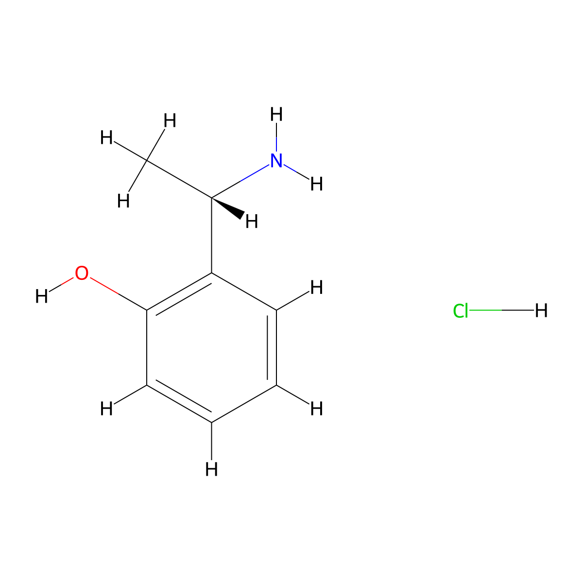 2-[(1S)-1-aminoethyl]phenol hydrochloride molecular structure, CAS 2829292-65-9
