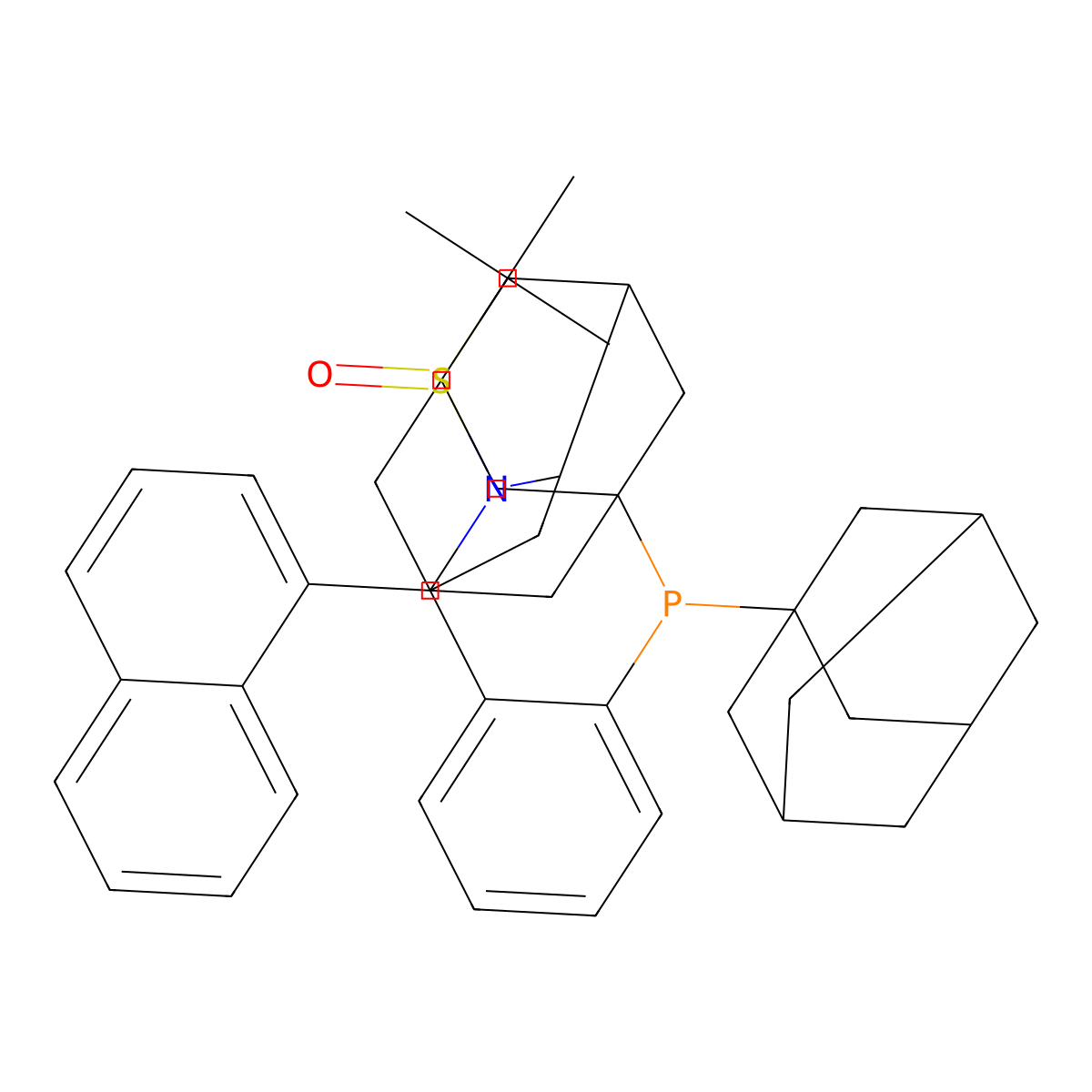 (R)-N-((S)-(2-(Di(adamantan-1-yl)phosphanyl)phenyl)(naphthalen-1-yl)methyl)-N,2-dimethylpropane-2-sulfinamide molecular structure, CAS 2829352-66-9