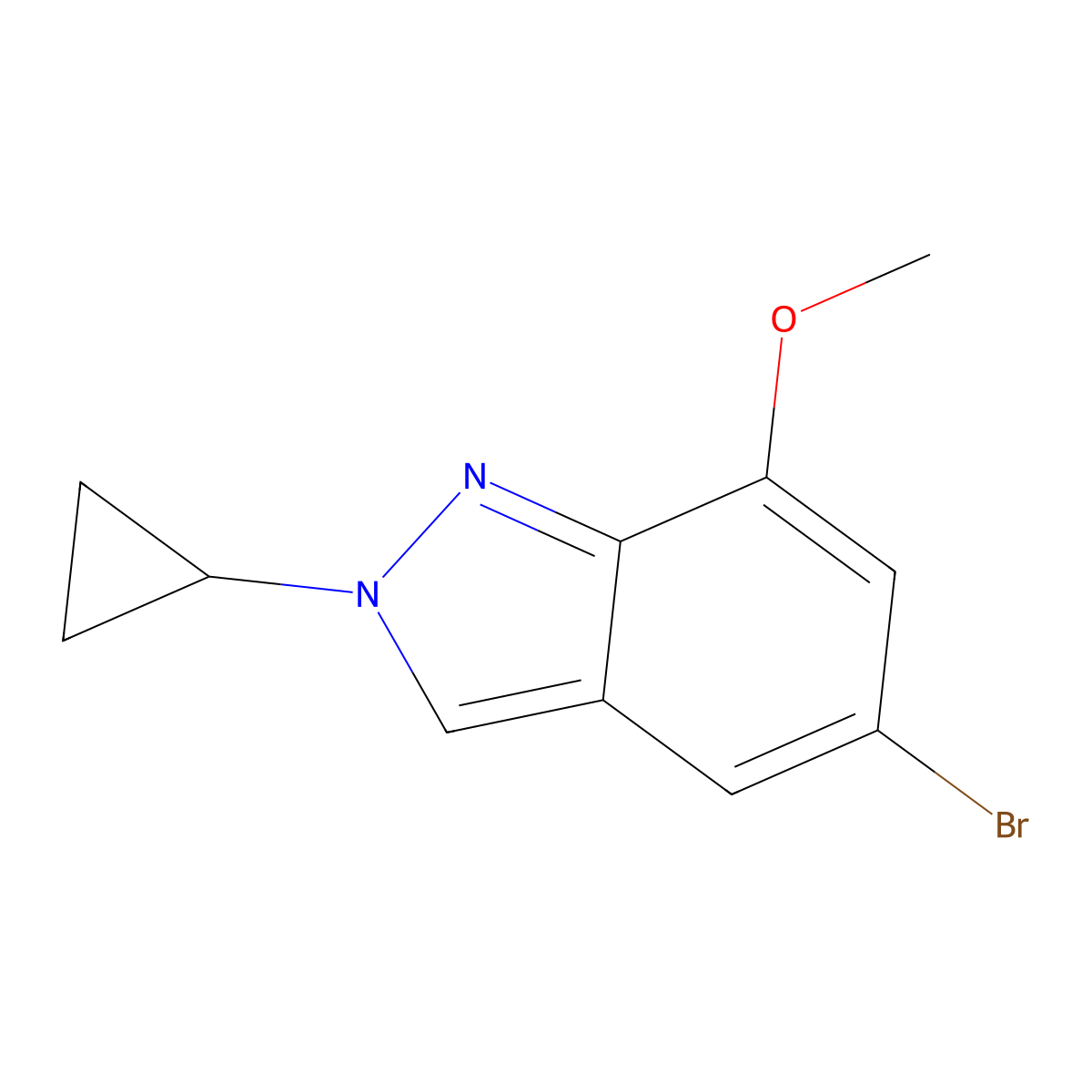 5-Bromo-2-cyclopropyl-7-methoxy-2H-indazole molecular structure, CAS 2829368-84-3