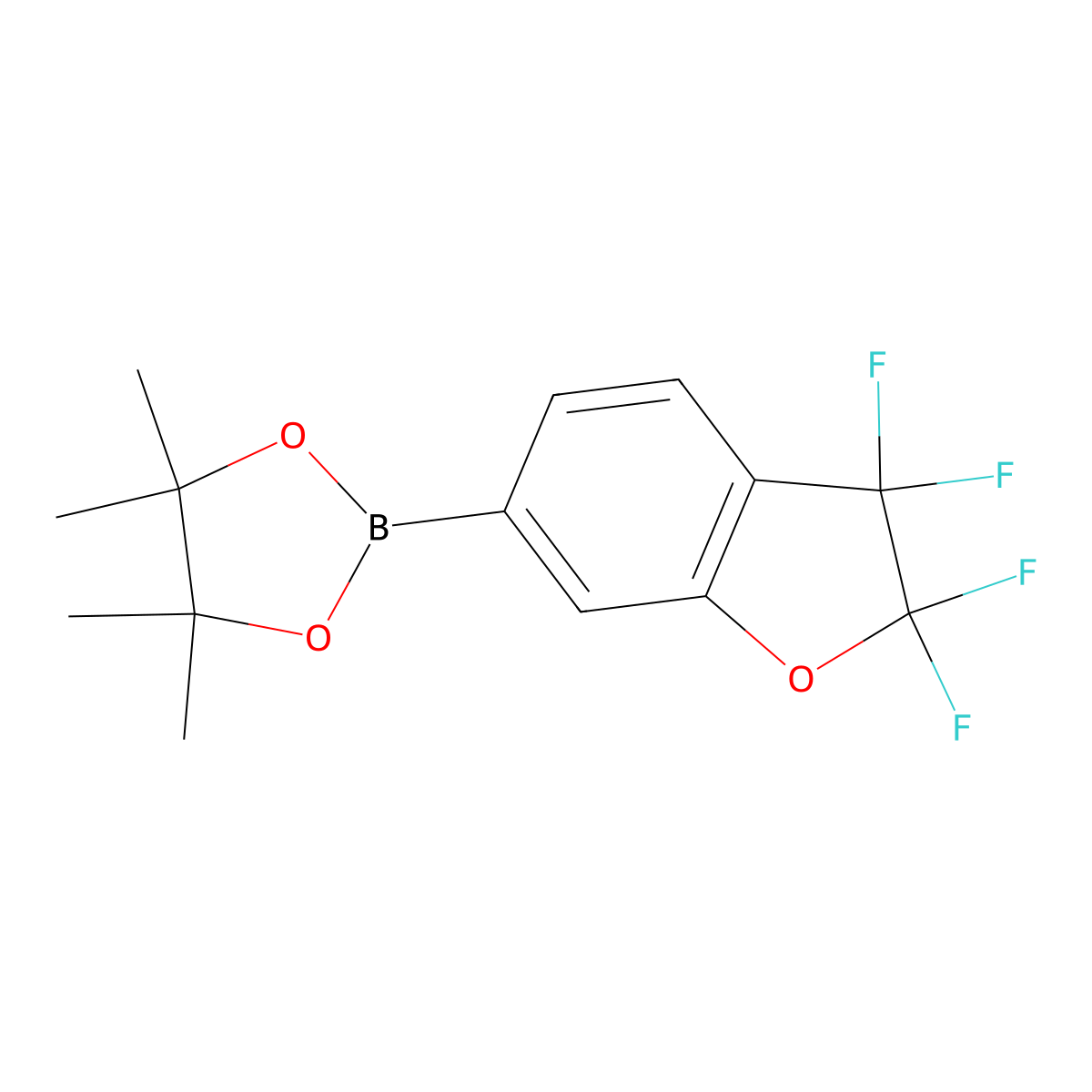 4,4,5,5-Tetramethyl-2-(2,2,3,3-tetrafluoro-2,3-dihydro-1-benzofuran-6-yl)-1,3,2-dioxaborolane molecular structure, CAS 2829370-52-5
