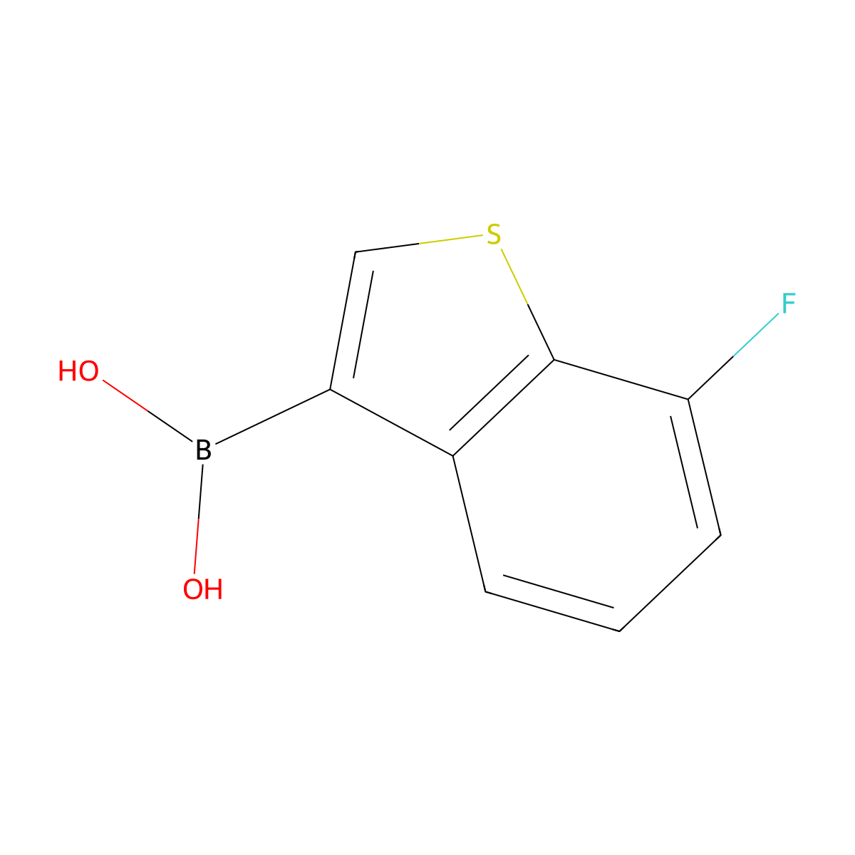 (7-Fluoro-1-benzothiophen-3-yl)boronic acid molecular structure, CAS 2829370-58-1
