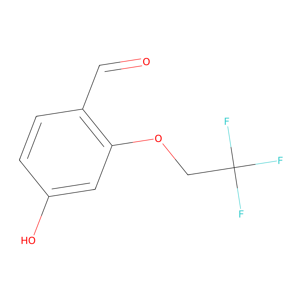 4-Hydroxy-2-(2,2,2-trifluoroethoxy)benzaldehyde molecular structure, CAS 2829456-30-4