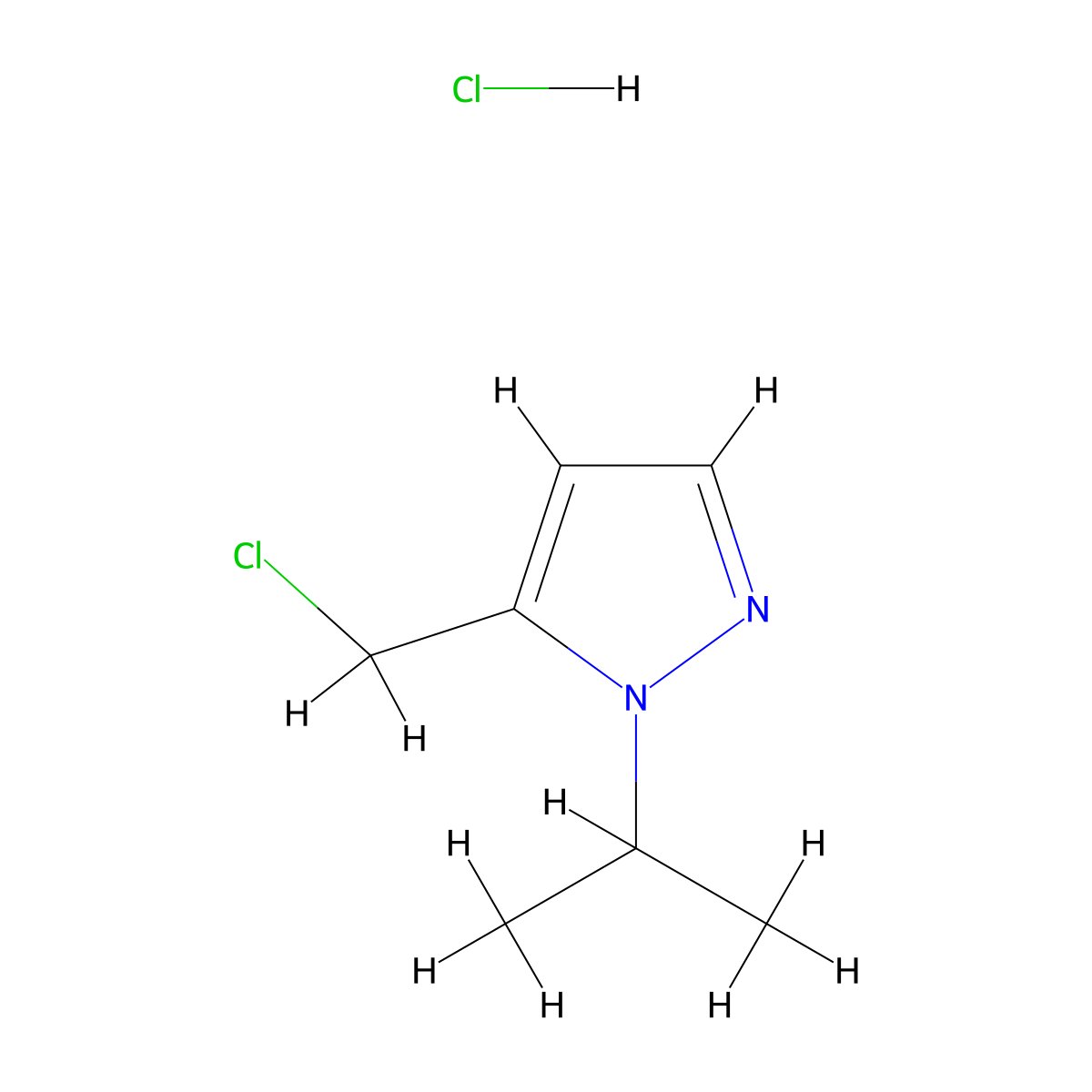 5-(Chloromethyl)-1-isopropyl-1H-pyrazole HCl molecular structure, CAS 2829777-77-5