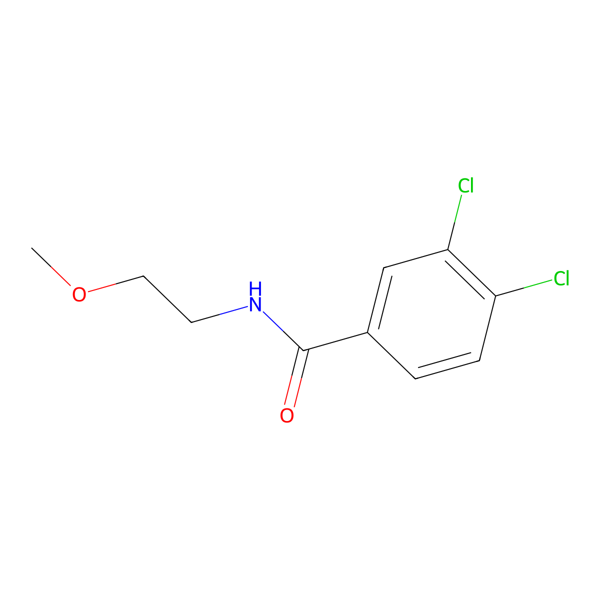3,4-dichloro-N-(2-methoxyethyl)benzamide molecular structure, CAS 28298-28-4