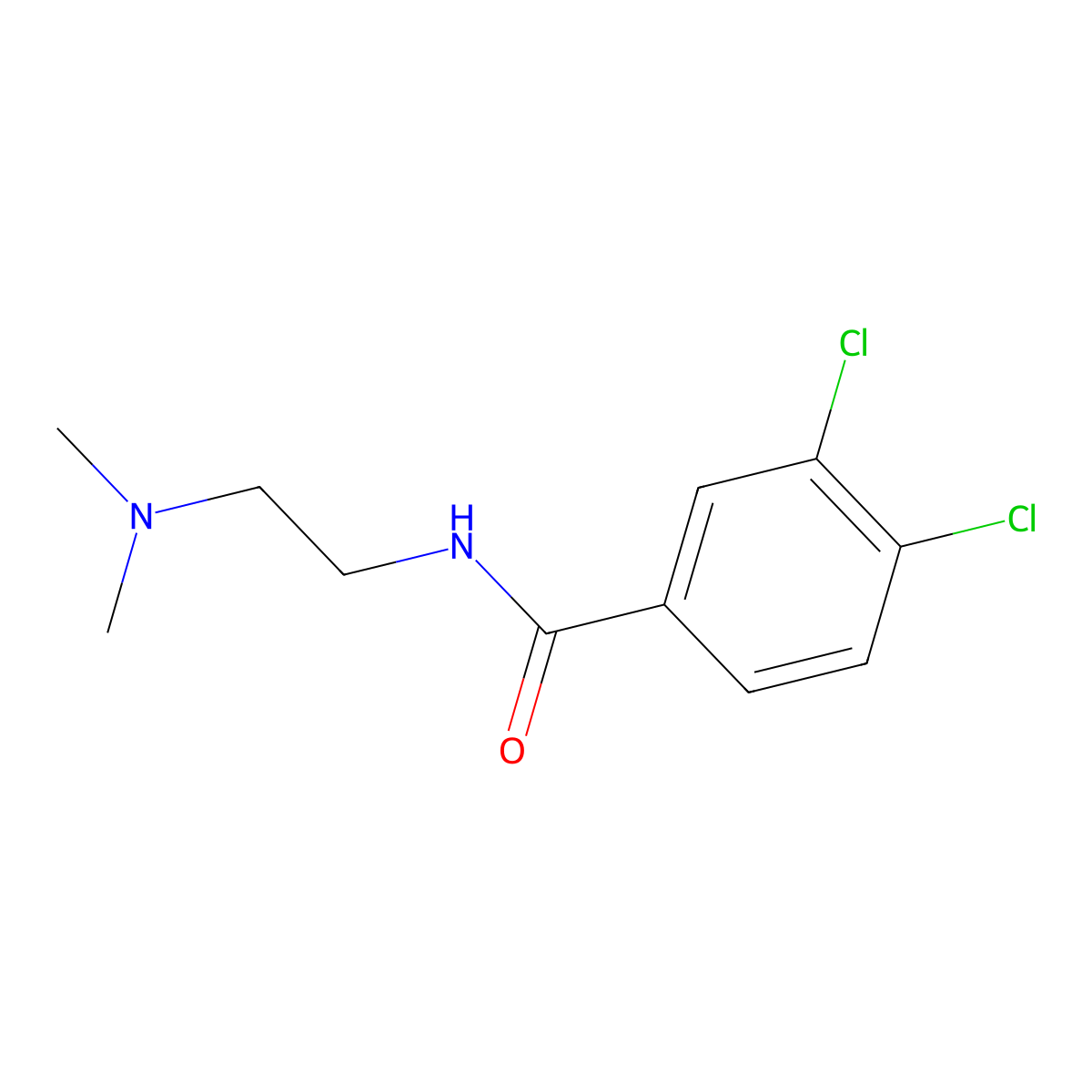3,4-dichloro-N-[2-(dimethylamino)ethyl]benzamide molecular structure, CAS 28298-35-3