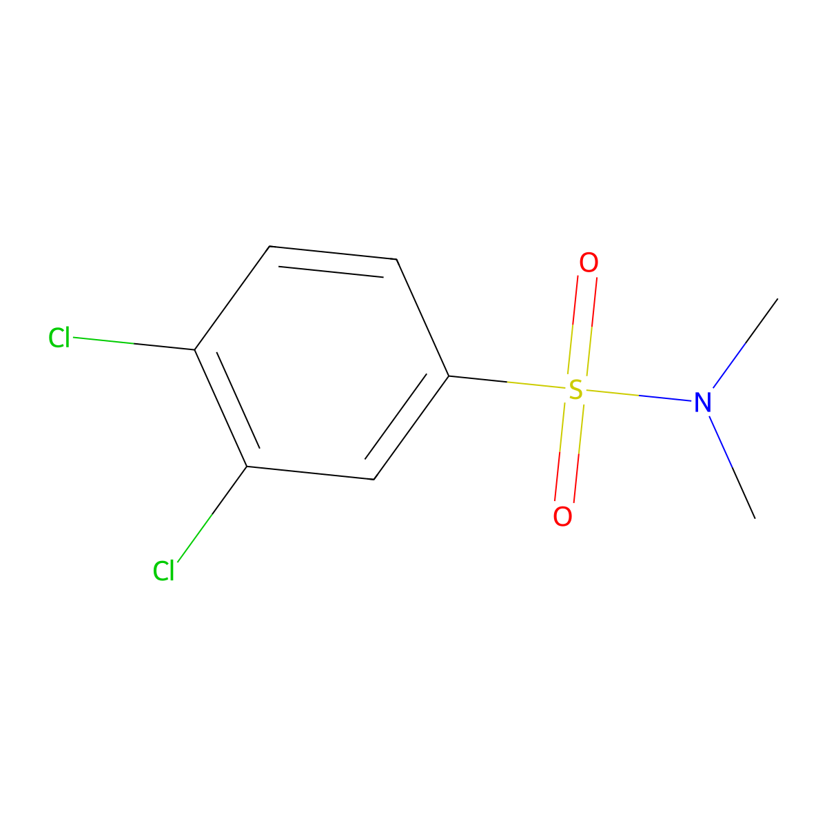 3,4-dichloro-N,N-dimethylbenzenesulfonamide molecular structure, CAS 28298-37-5