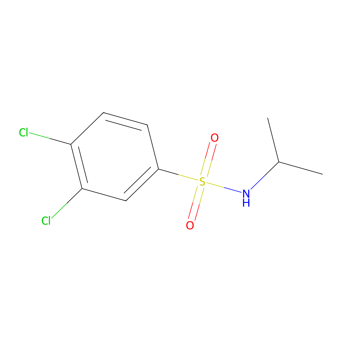 3,4-dichloro-N-isopropylbenzenesulfonamide molecular structure, CAS 28298-41-1