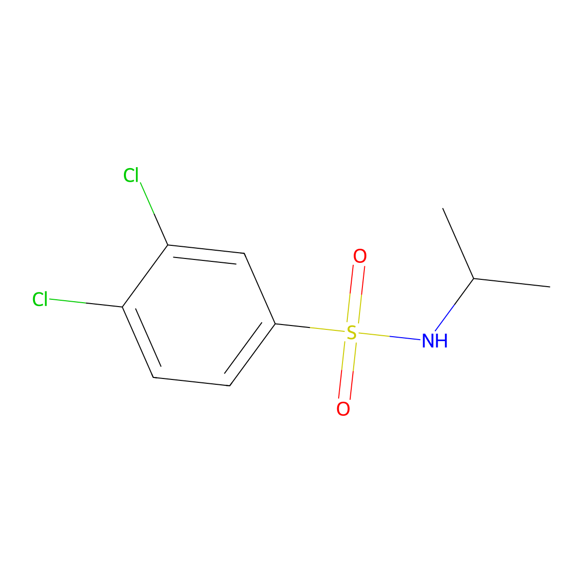 3,4-dichloro-N-isopropylbenzenesulfonamide molecular structure, CAS 28298-41-1