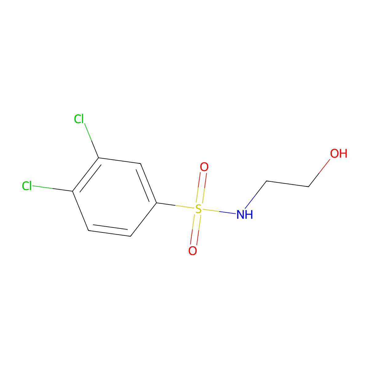 3,4-dichloro-N-(2-hydroxyethyl)benzenesulfonamide molecular structure, CAS 28298-44-4