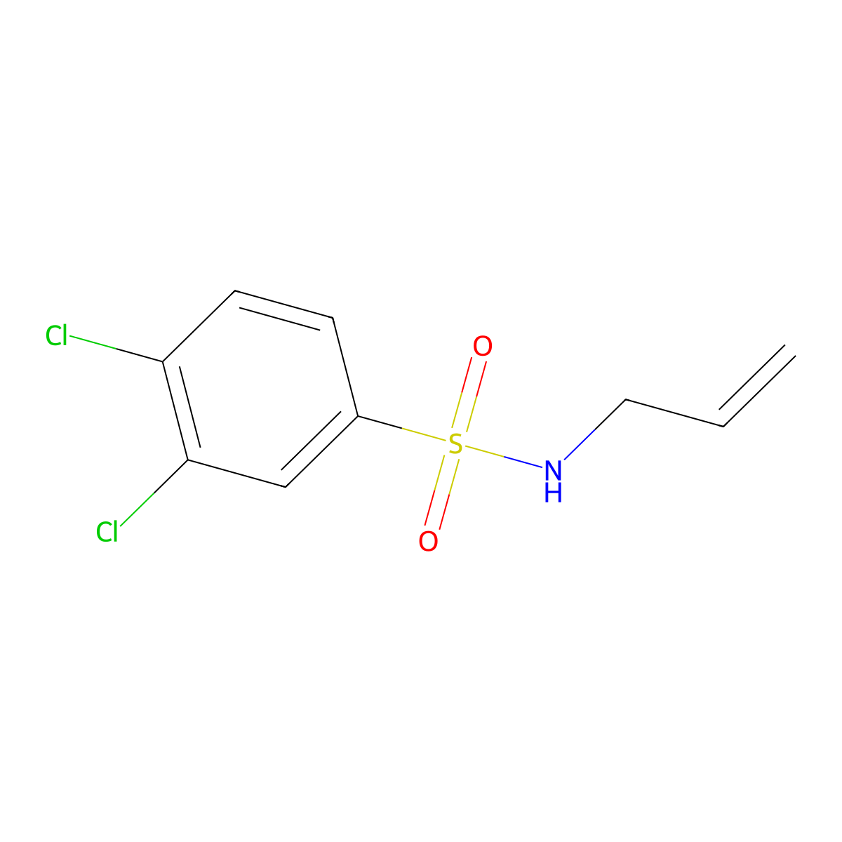 3,4-dichloro-N-(prop-2-en-1-yl)benzene-1-sulfonamide molecular structure, CAS 28298-45-5