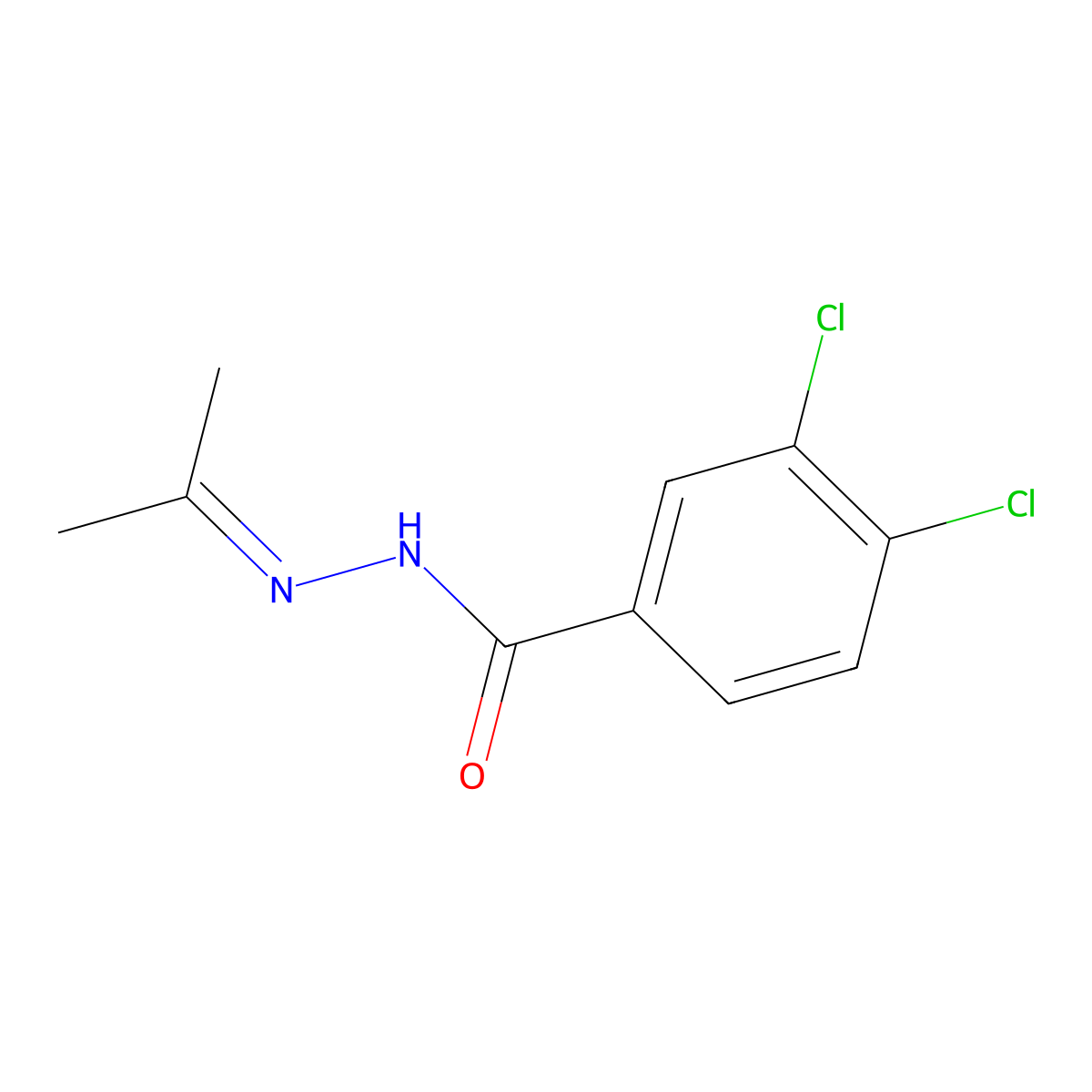 3,4-dichloro-N'-(propan-2-ylidene)benzohydrazide molecular structure, CAS 28298-54-6