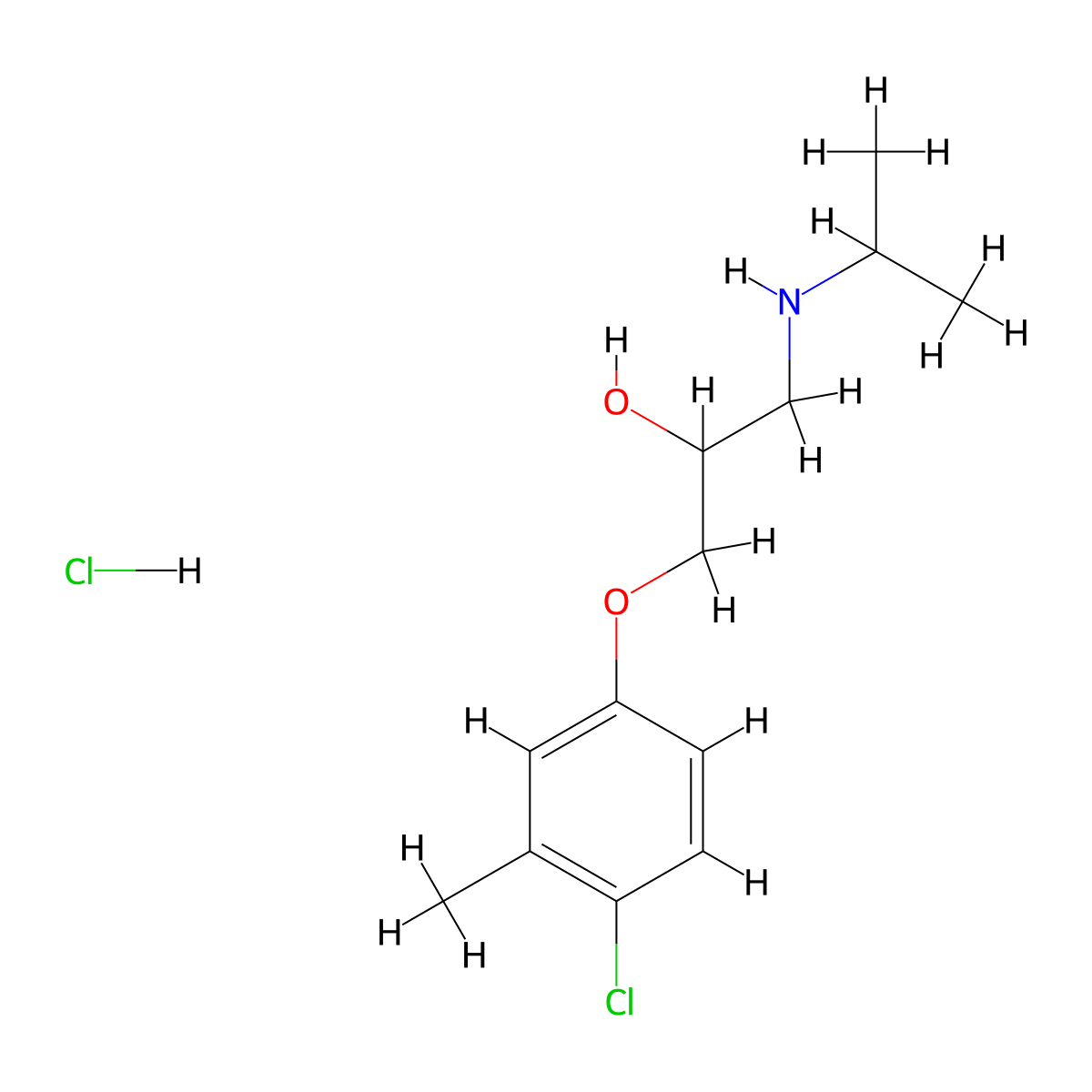 1-(4-Chloro-3-methylphenoxy)-3-(isopropylamino)propan-2-ol hydrochloride molecular structure, CAS 2830-07-1