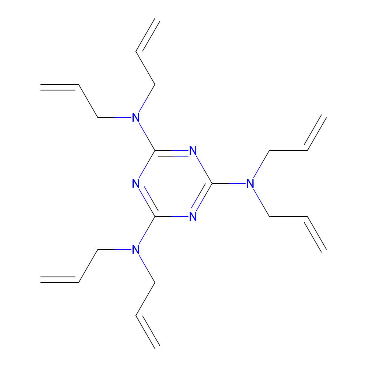 N,N,N',N',N'',N''-Hexaallyl-1,3,5-triazine-2,4,6-triamine molecular structure, CAS 2830-12-8