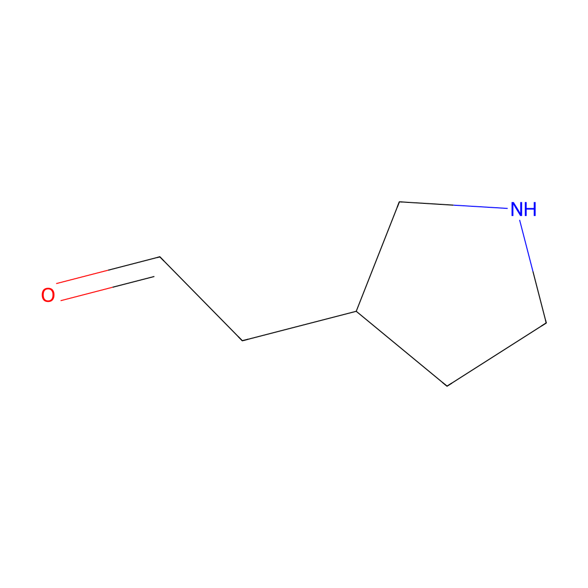2-[(3R)-pyrrolidin-3-yl]acetaldehyde molecular structure, CAS 2830115-75-6