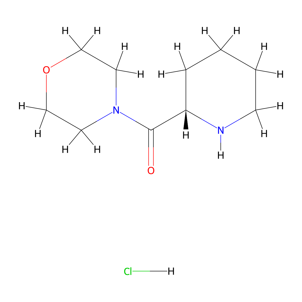 4-[(2S)-piperidine-2-carbonyl]morpholine hydrochloride molecular structure, CAS 2830140-07-1