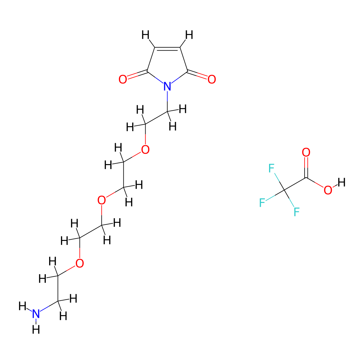 Mal-PEG3-NH2 TFA molecular structure, CAS 2830214-77-0