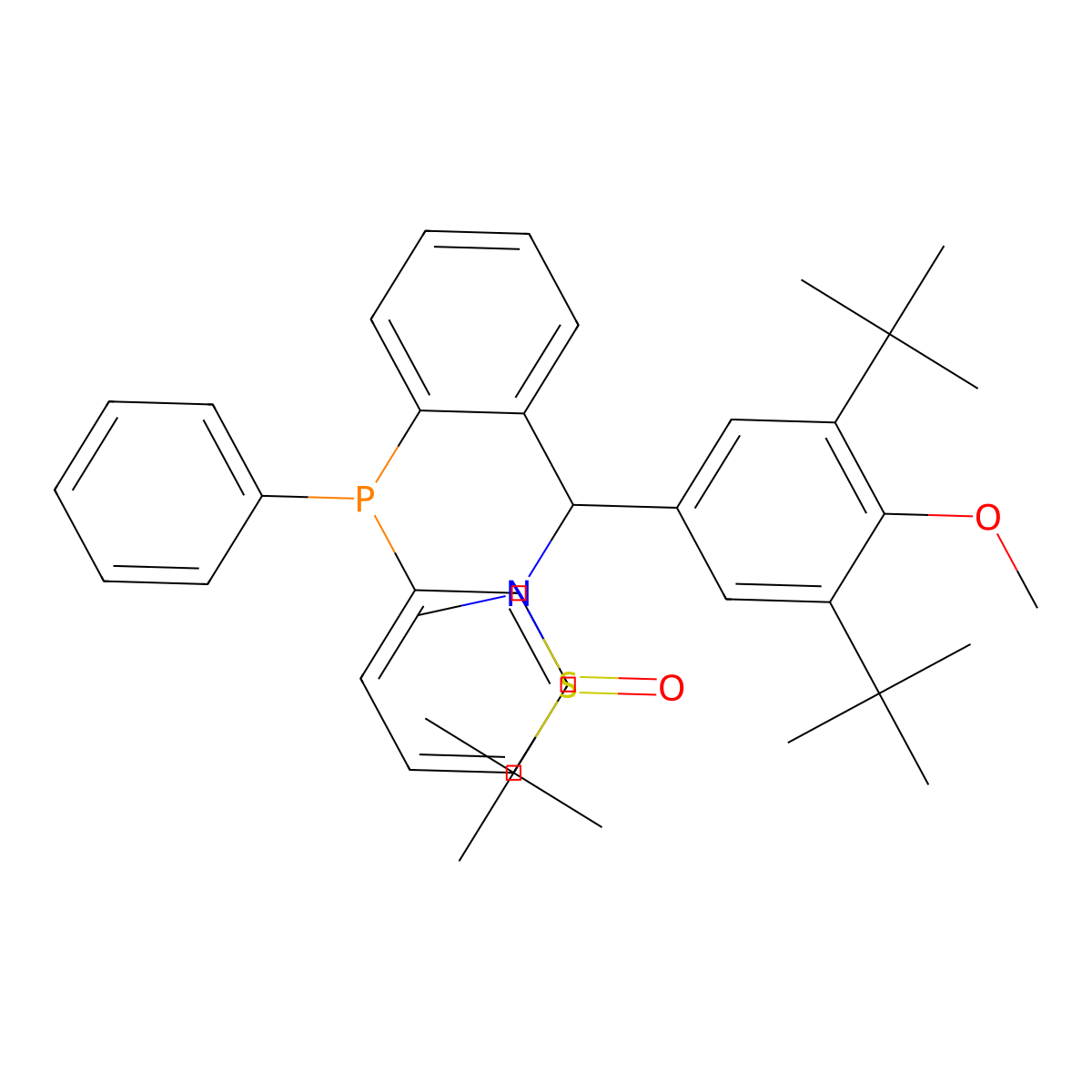 [S(R)]-N-[(R)-[3,5-Bis(1,1-dimethylethyl)-4-methoxyphenyl][2-(diphenylphosphino)phenyl]methyl]-N,2-dimethyl-2-propanesulfinamide molecular structure, CAS 2830267-48-4