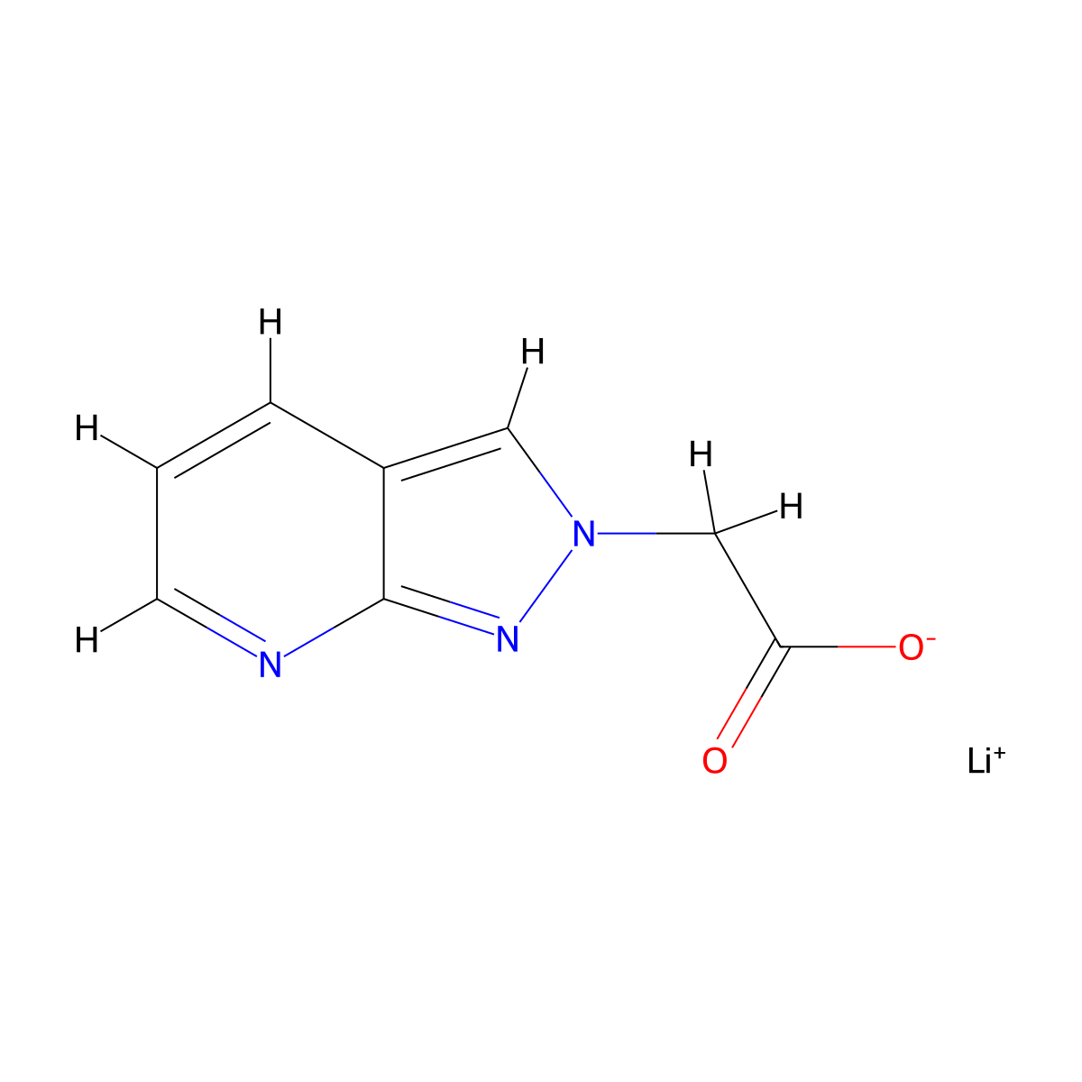 lithium 2-(2H-pyrazolo[3,4-b]pyridin-2-yl)acetate molecular structure, CAS 2830277-09-1