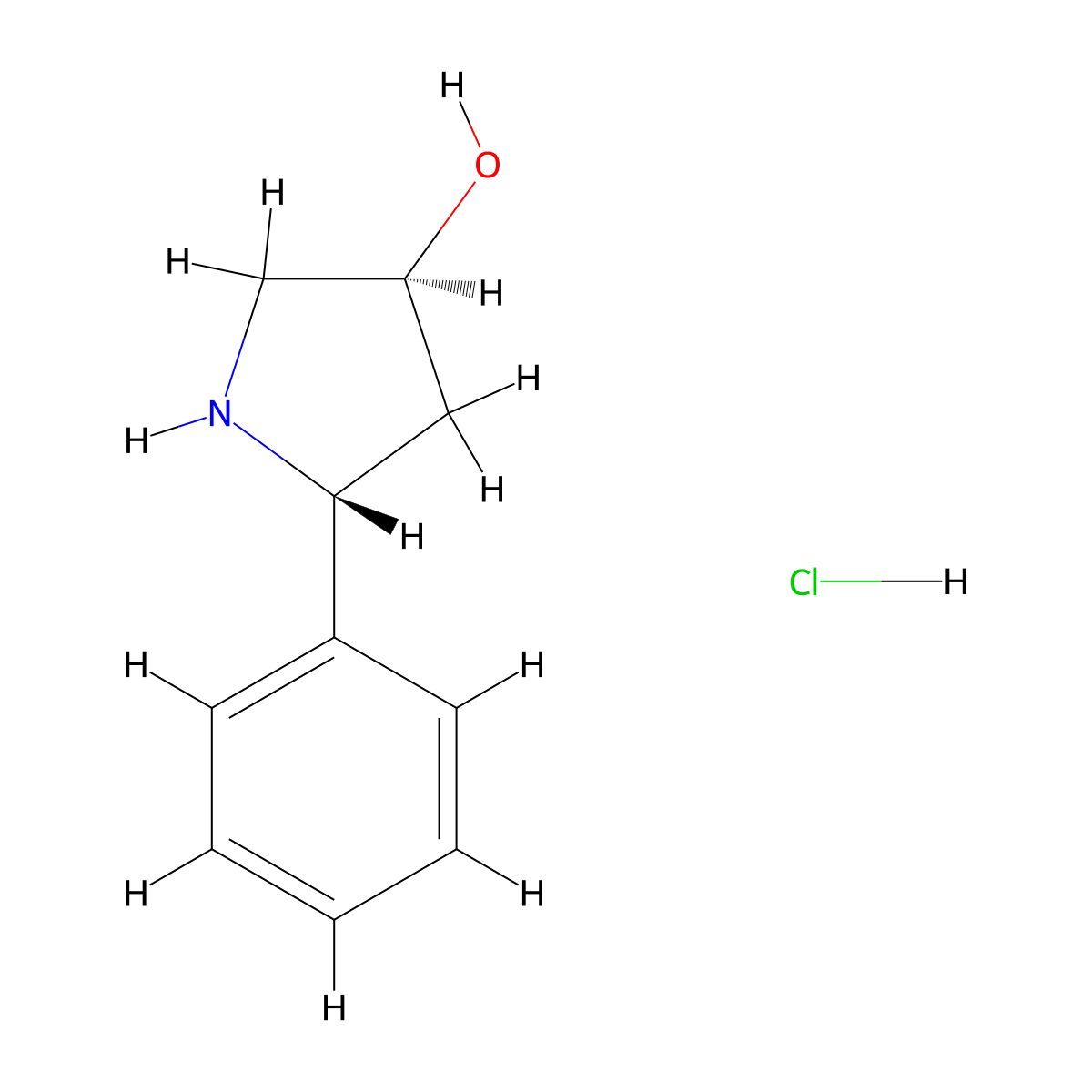 rac-(3R,5S)-5-phenylpyrrolidin-3-ol hydrochloride molecular structure, CAS 2830316-61-3