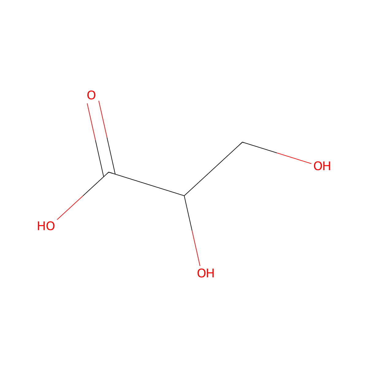 L-Glyceric acid molecular structure, CAS 28305-26-2