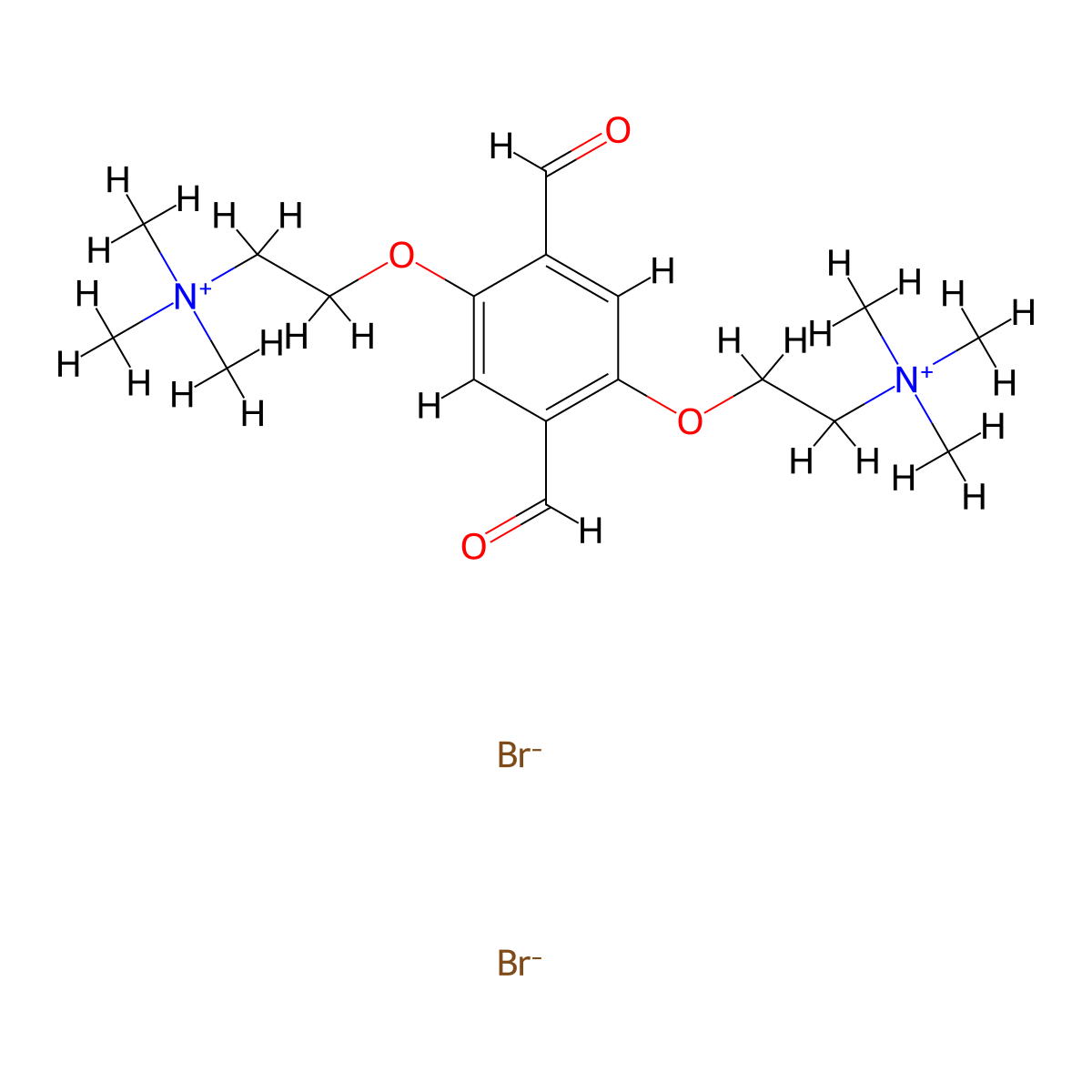 2,2'-((2,5-Diformyl-1,4-phenylene)bis(oxy))bis(N,N,N-trimethylethan-1-aminium) bromide molecular structure, CAS 2830594-03-9