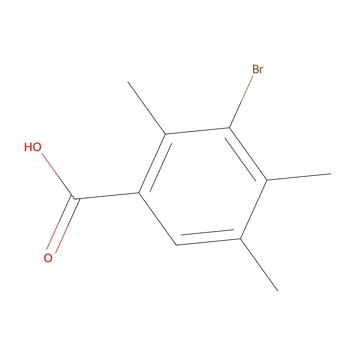 3-Bromo-2,4,5-trimethylbenzoic acid molecular structure, CAS 2830606-98-7