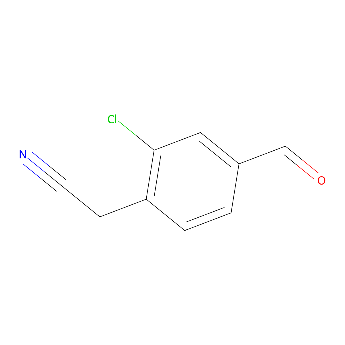 2-(2-Chloro-4-formylphenyl)acetonitrile molecular structure, CAS 2830620-89-6