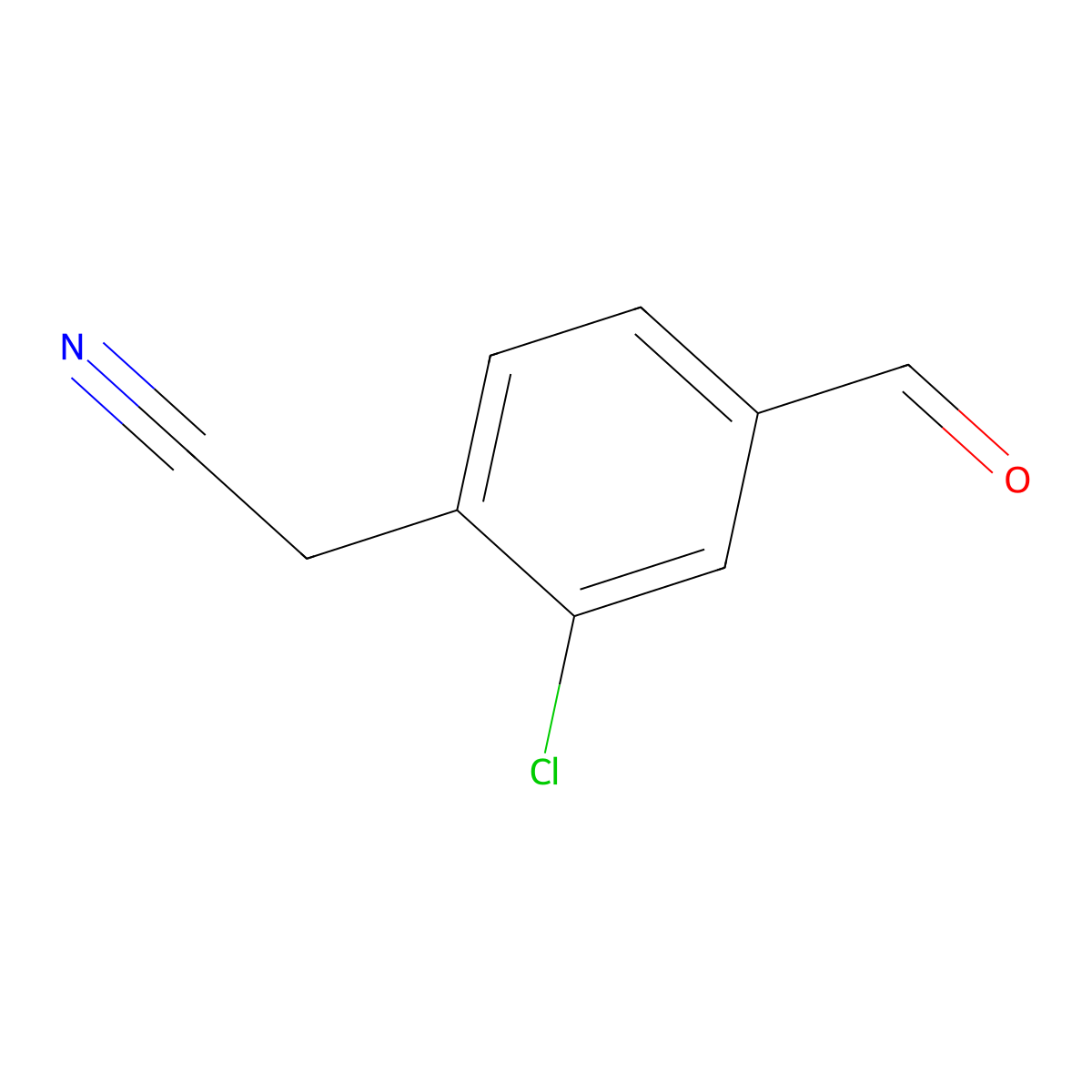 2-(2-Chloro-4-formylphenyl)acetonitrile molecular structure, CAS 2830620-89-6