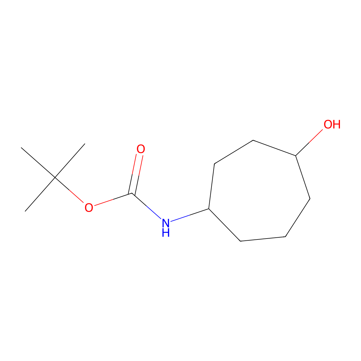 Tert-butyl N-[(1S,4S)-4-hydroxycycloheptyl]carbamate molecular structure, CAS 2830636-87-6