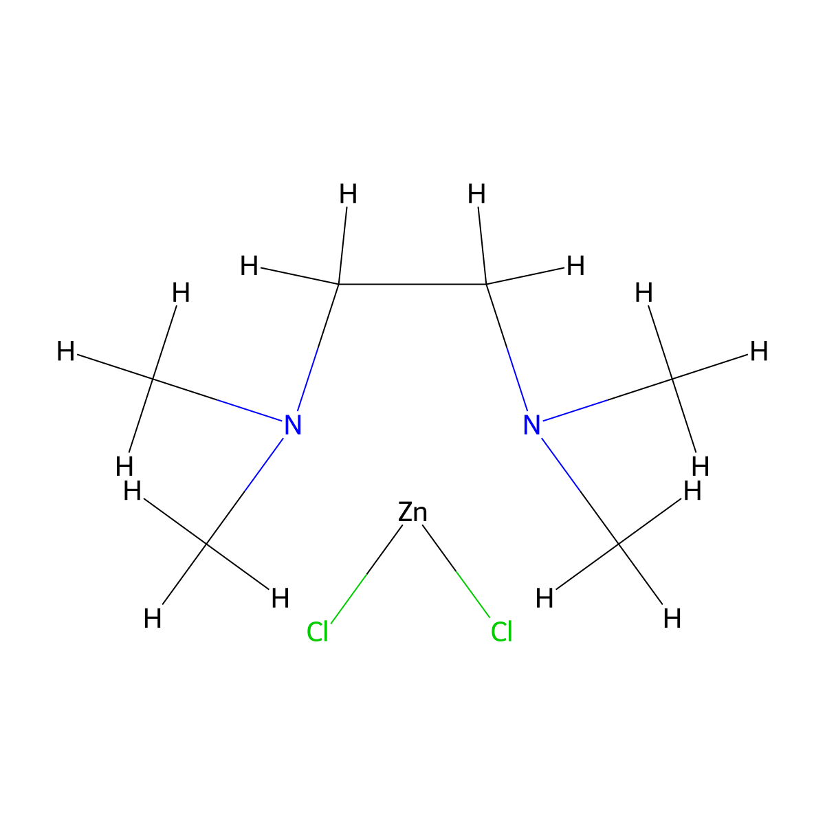 ZnCl2-TMEDA molecular structure, CAS 28308-00-1