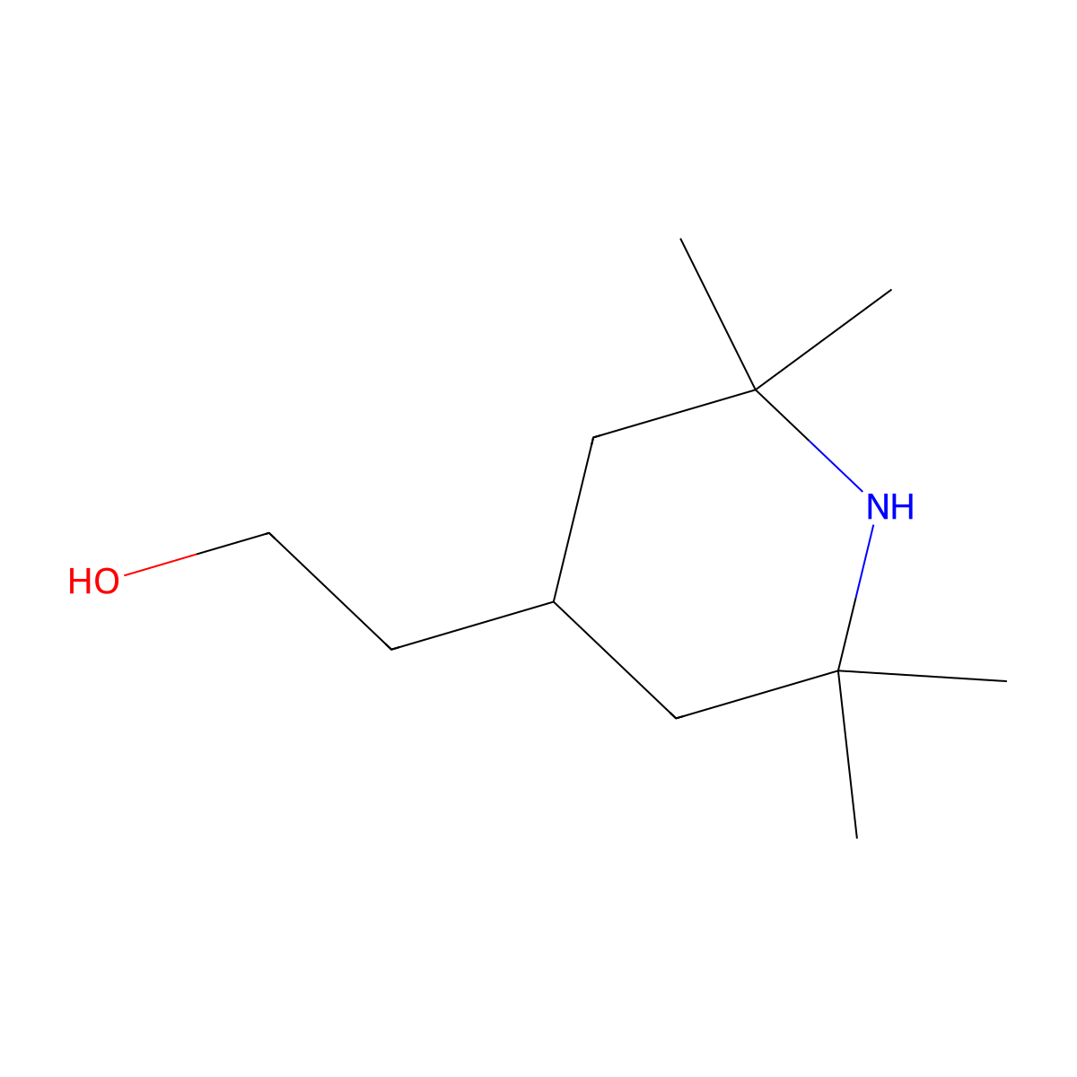 2-(2,2,6,6-Tetramethylpiperidin-4-yl)ethanol molecular structure, CAS 28310-50-1