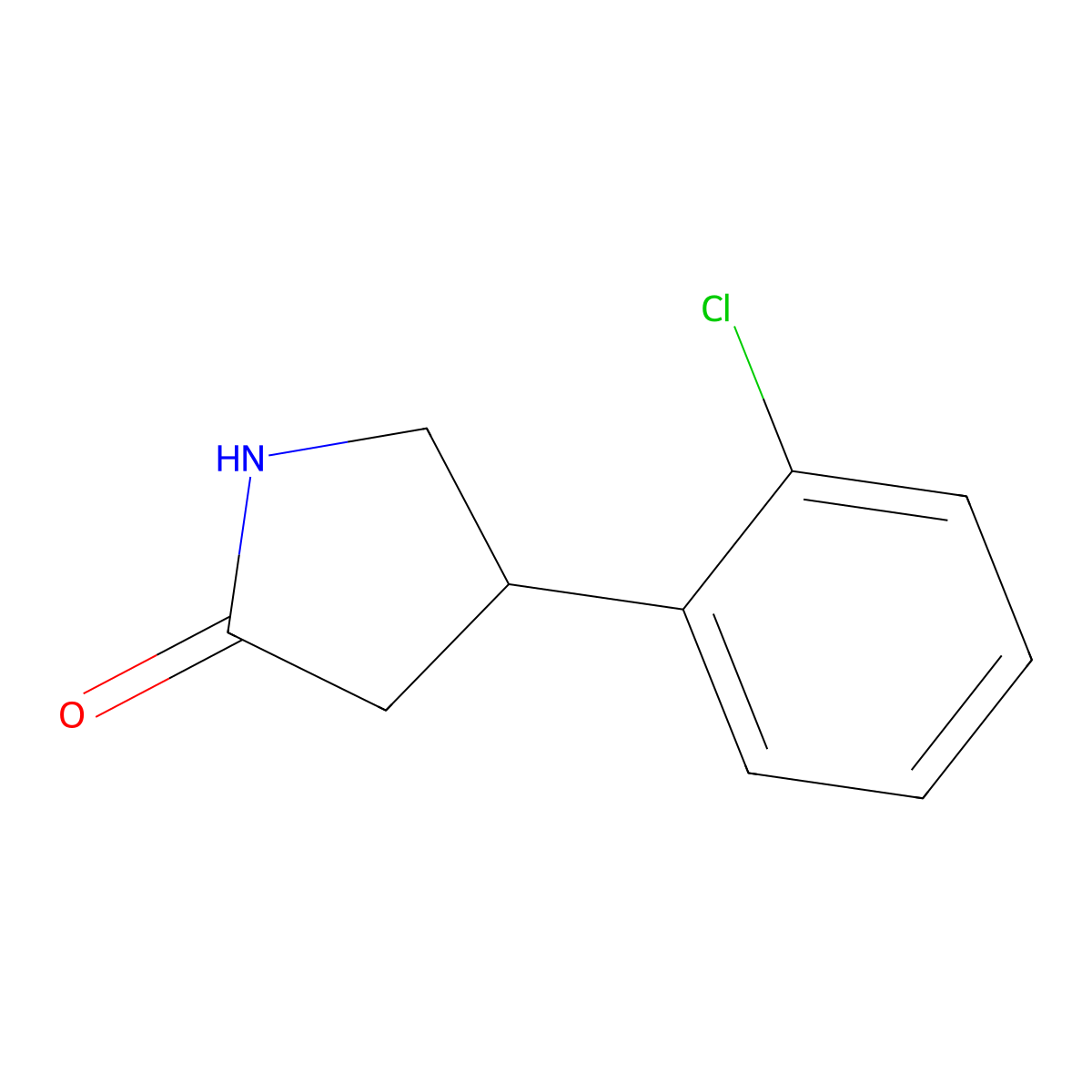 4-(2-Chlorophenyl)pyrrolidin-2-one molecular structure, CAS 28311-22-0