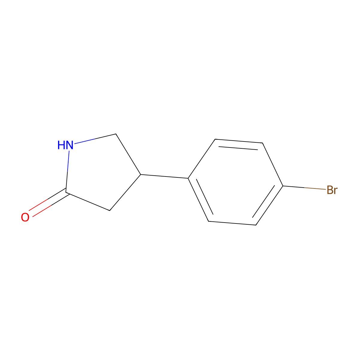 4-(4-Bromophenyl)pyrrolidin-2-one molecular structure, CAS 28311-23-1