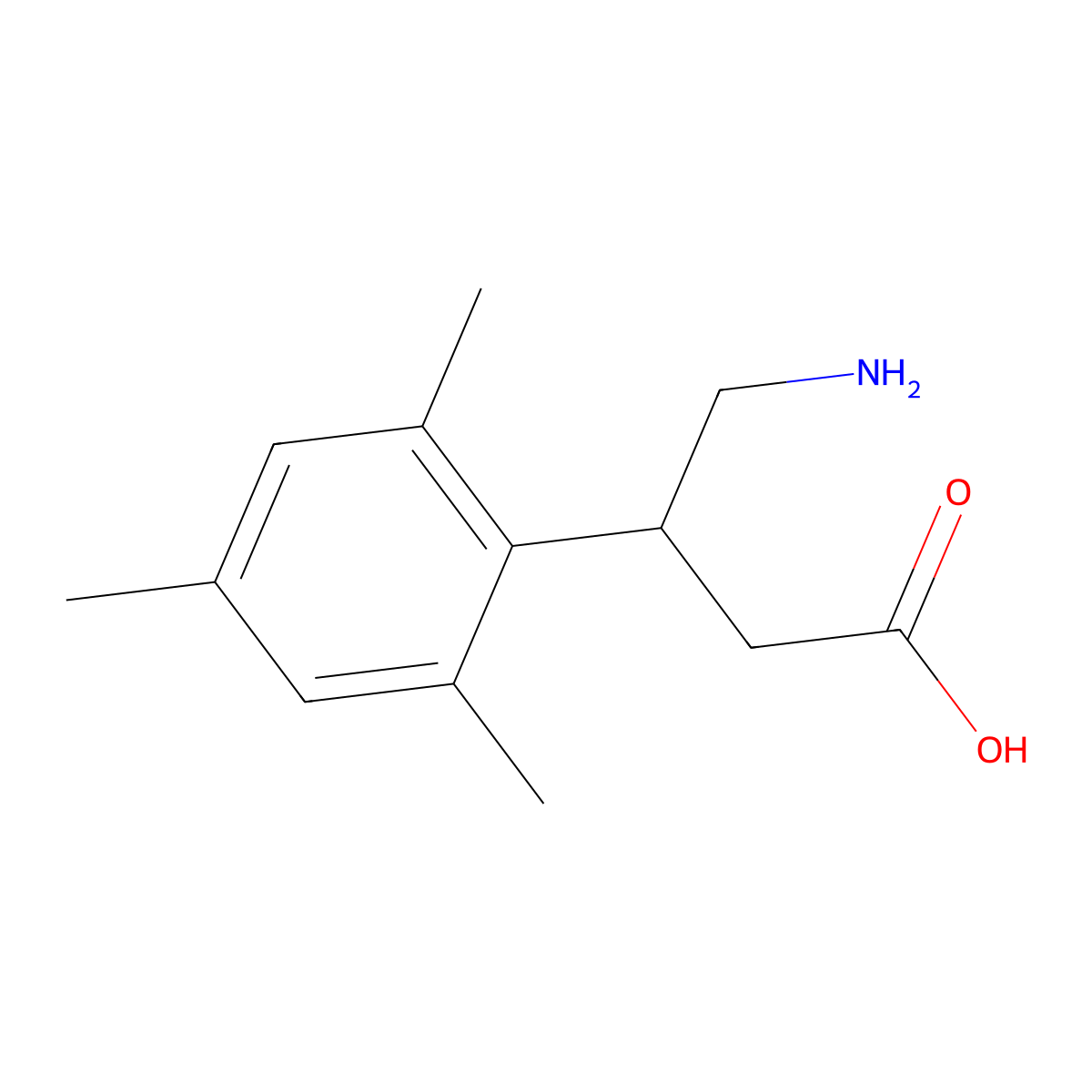 4-Amino-3-mesitylbutanoic acid molecular structure, CAS 28311-40-2