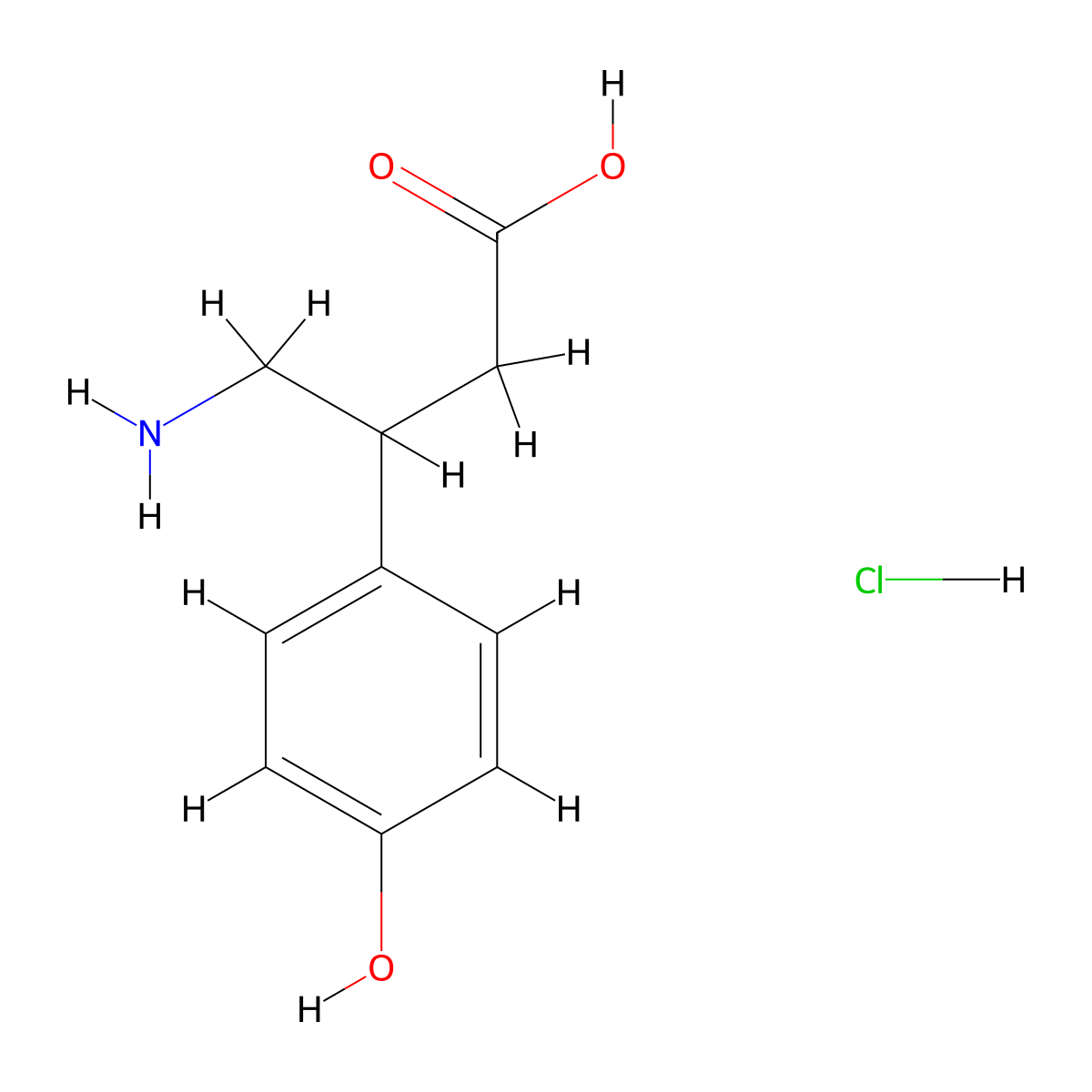 4-Amino-3-(4-hydroxyphenyl)butanoic acid hydrochloride molecular structure, CAS 28311-43-5