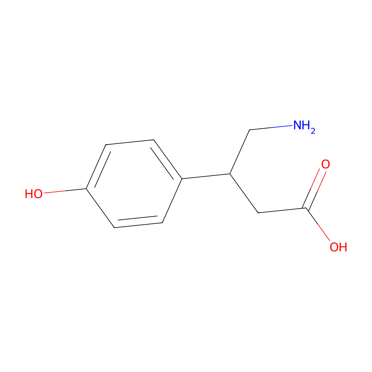 4-Amino-3-(4-hydroxyphenyl)butanoic acid molecular structure, CAS 28311-44-6