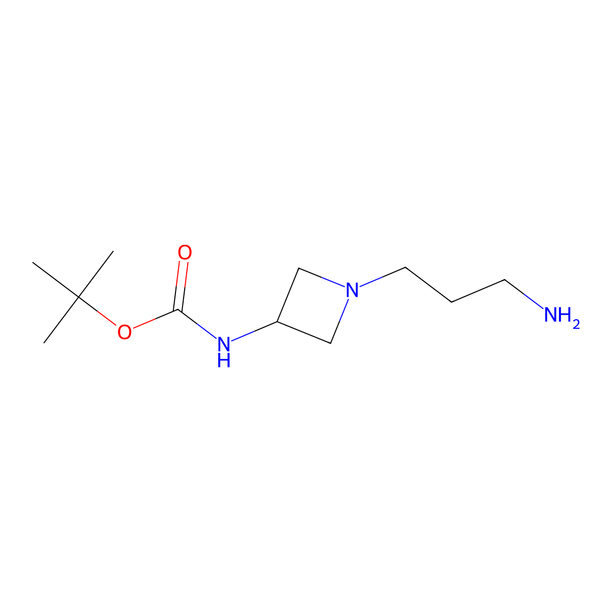 tert-butyl N-[1-(3-aminopropyl)azetidin-3-yl]carbamate molecular structure, CAS 2831275-58-0