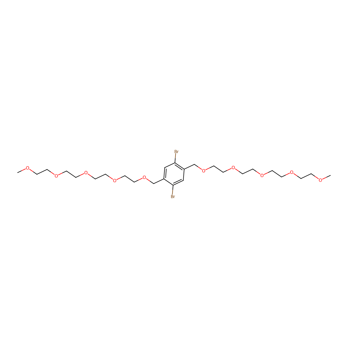 1,1'-(2,5-Dibromo-1,4-phenylene)bis(2,5,8,11,14-pentaoxapentadecane) molecular structure, CAS 2831337-10-9