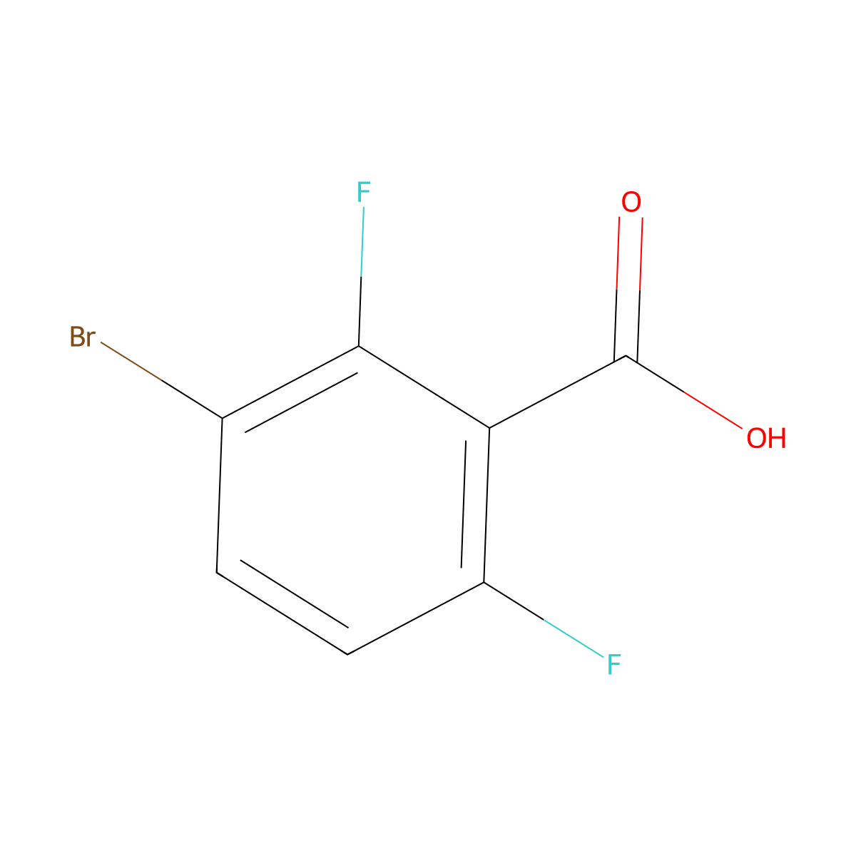3-Bromo-2,6-difluorobenzoic acid molecular structure, CAS 28314-81-0