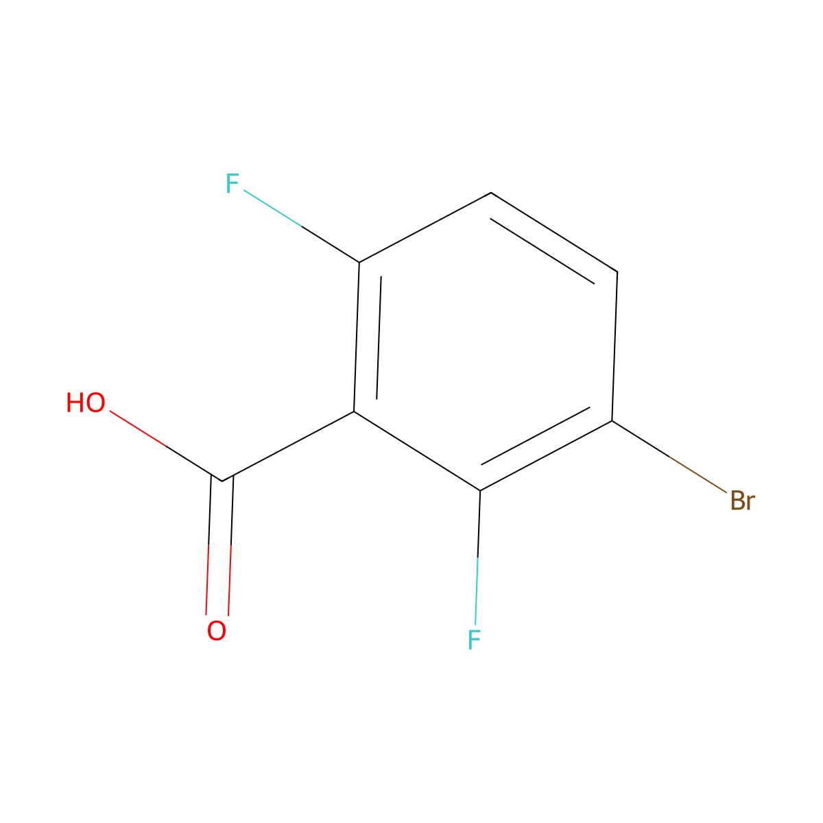 3-Bromo-2,6-difluorobenzoic acid molecular structure, CAS 28314-81-0